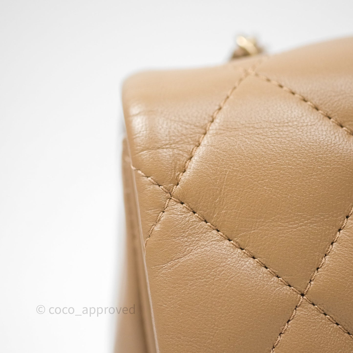 Chanel Mini Flap Bag With Heart CC Charm Dark Beige Lambskin Aged Gold Hardware