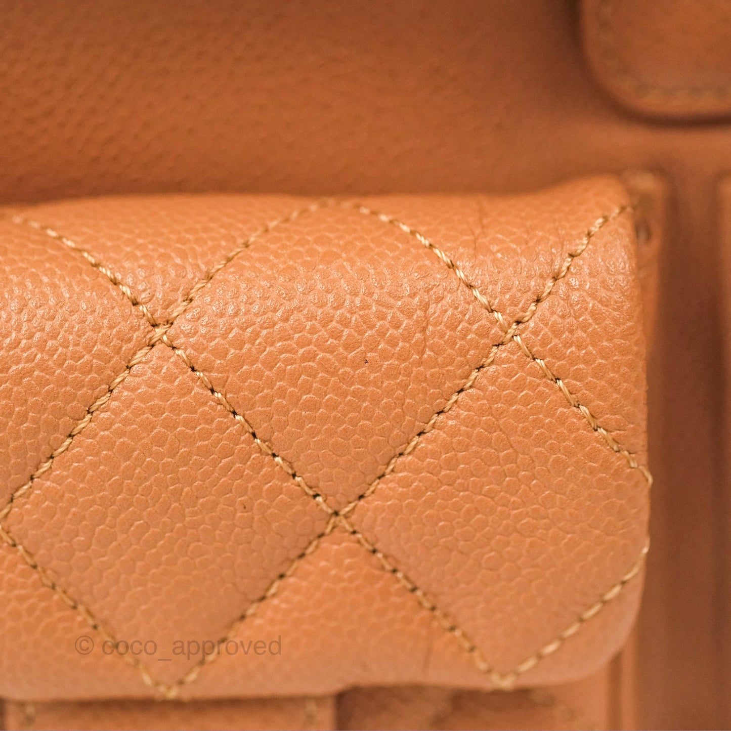 Chanel Duma Backpack Medium Dark Caramel Beige Caviar Gold Hardware