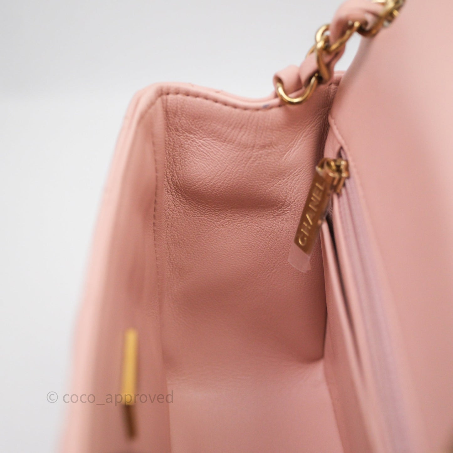 Chanel Mini Square Flap Quilted Pink Lambskin Gold Hardware