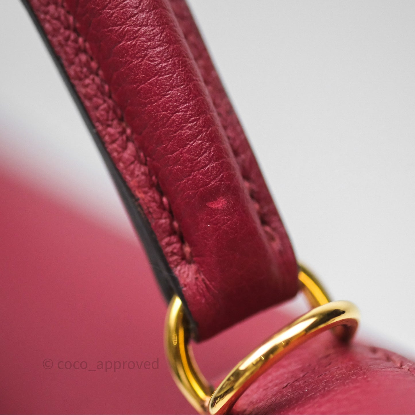 Hermès Kelly 32 Retourne Rouge Grenat K1 Togo Gold Hardware