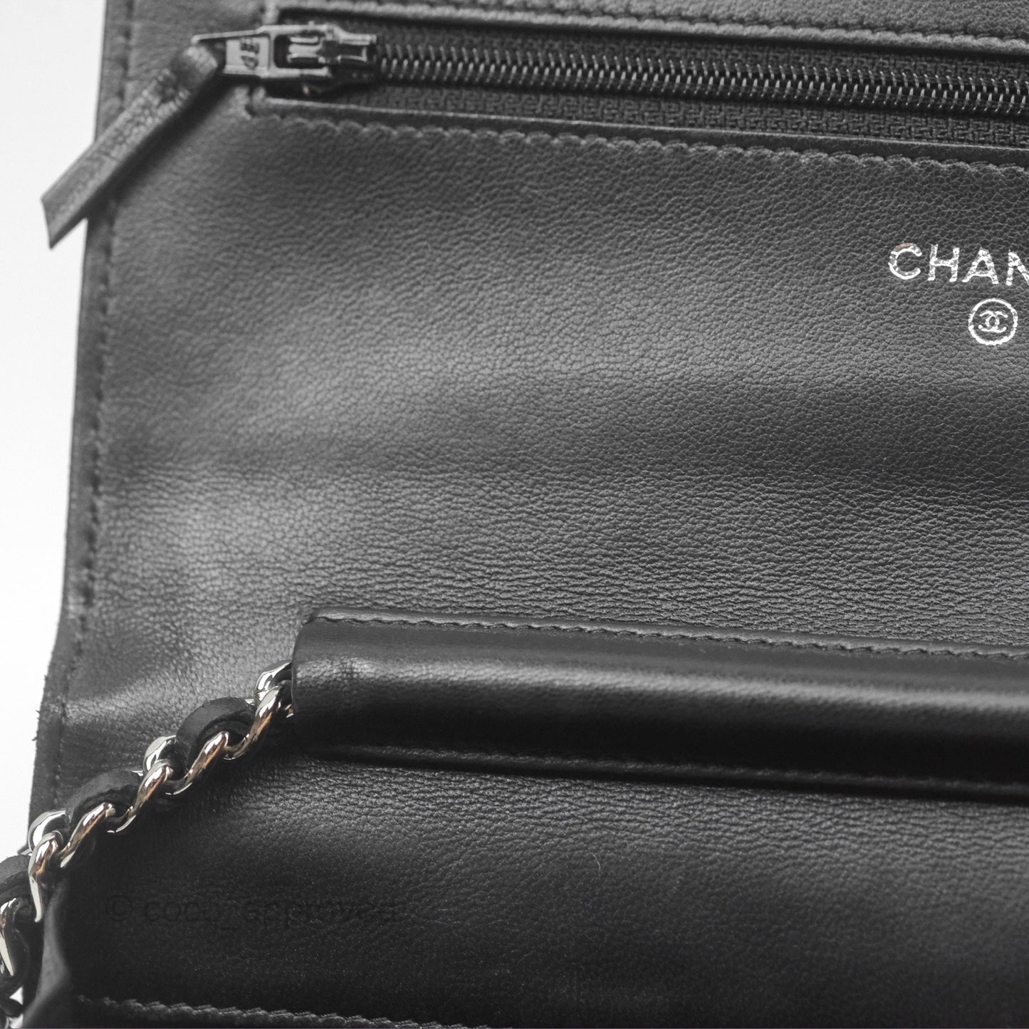 Chanel Quilted Wallet on Chain WOC Black Lambskin Palladium Hardware