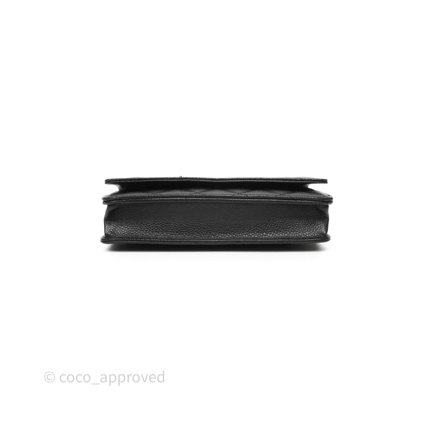 Chanel Classic Wallet On Chain WOC Quilted Black Caviar Silver Hardware