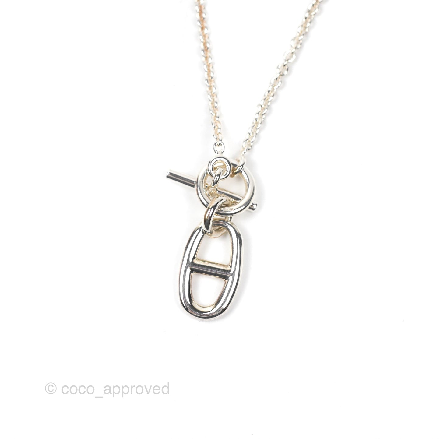 Hermes Chaine d'ancre Pendant Necklace Silver 925