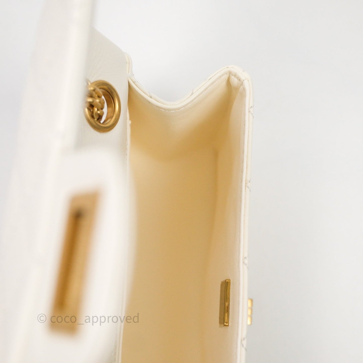 Chanel Mini Reissue 224 White Calfskin Aged Gold Hardware