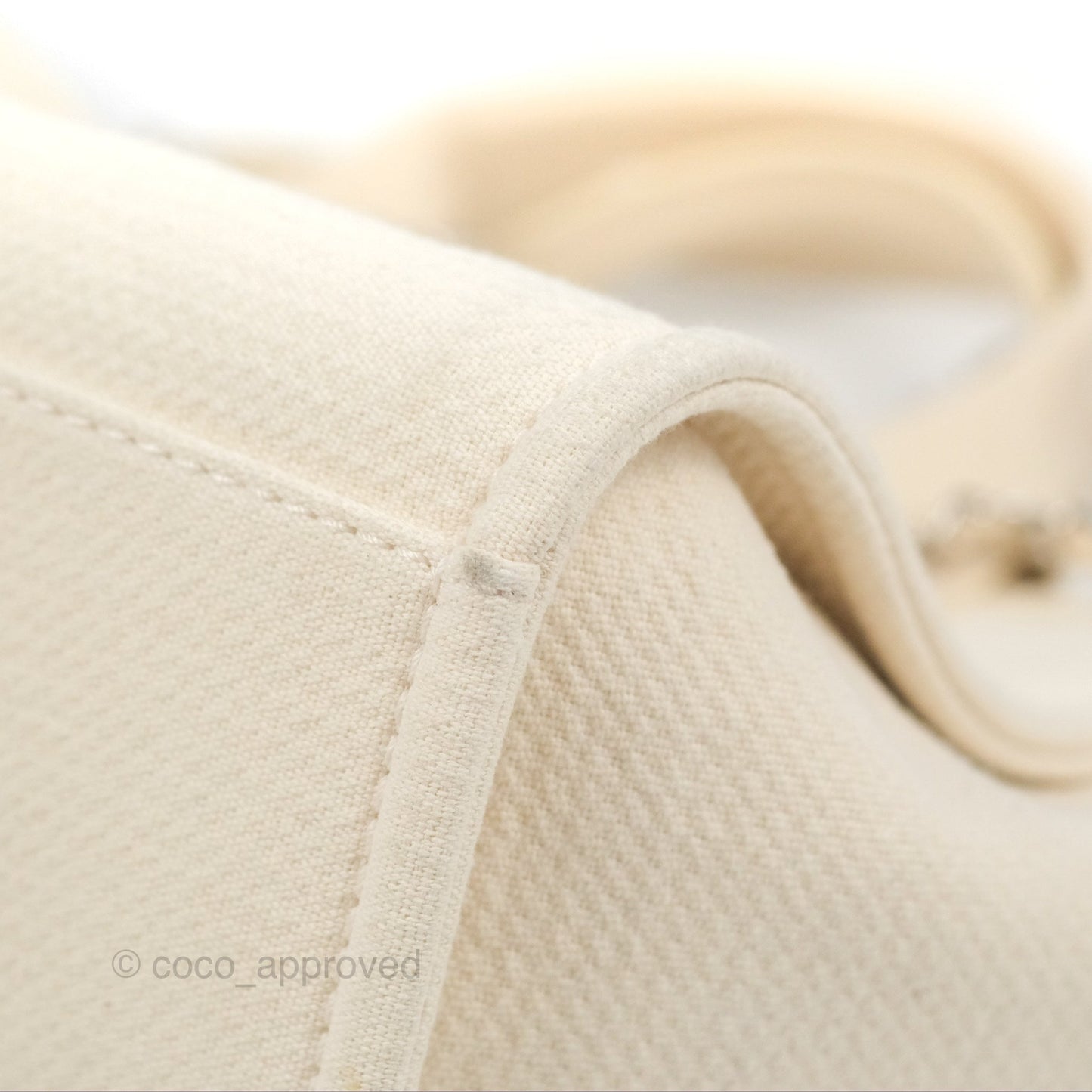 Chanel New Small Deauville Cream Ivory Canvas