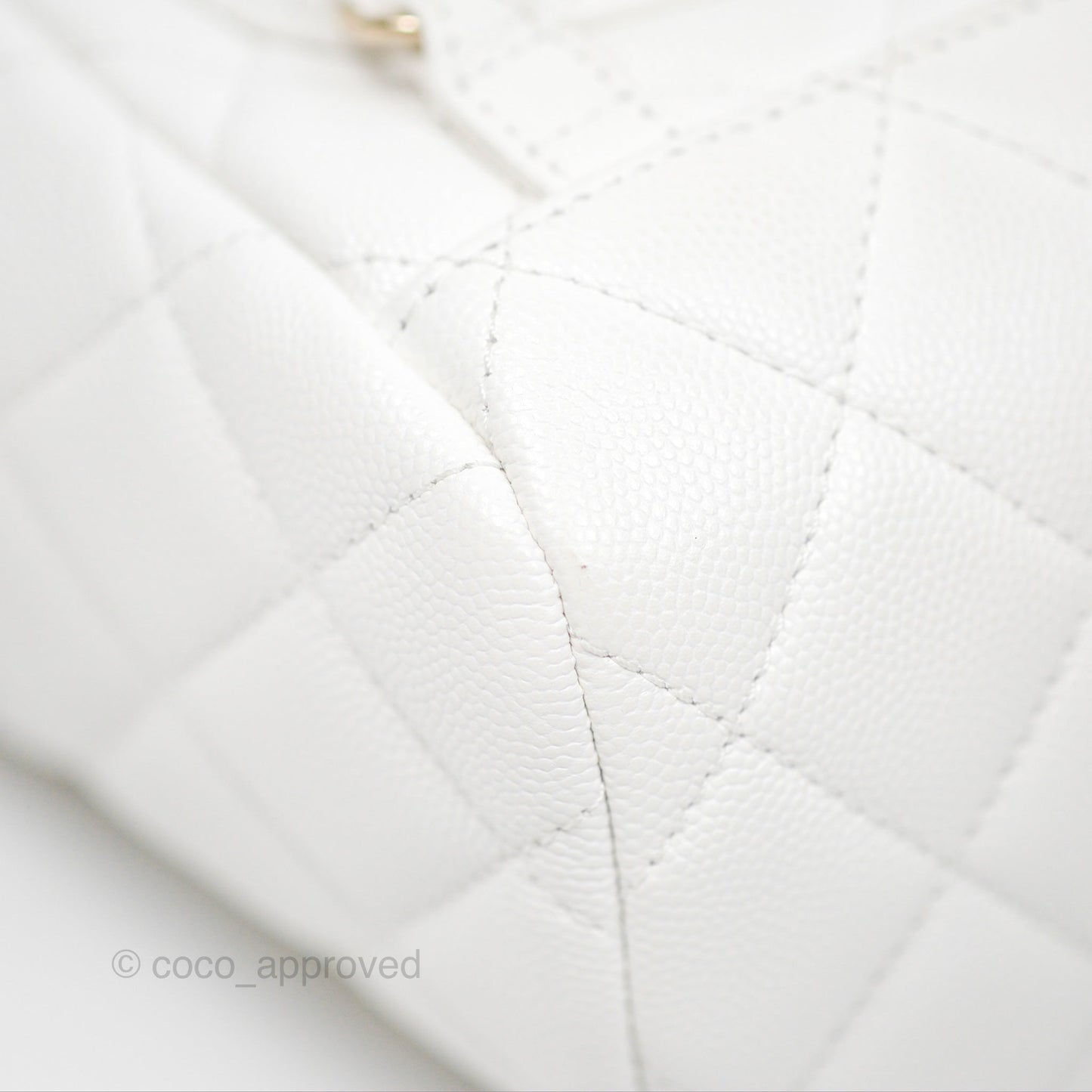 Chanel Mini Urban Spirit Backpack White Caviar Gold Hardware 23S