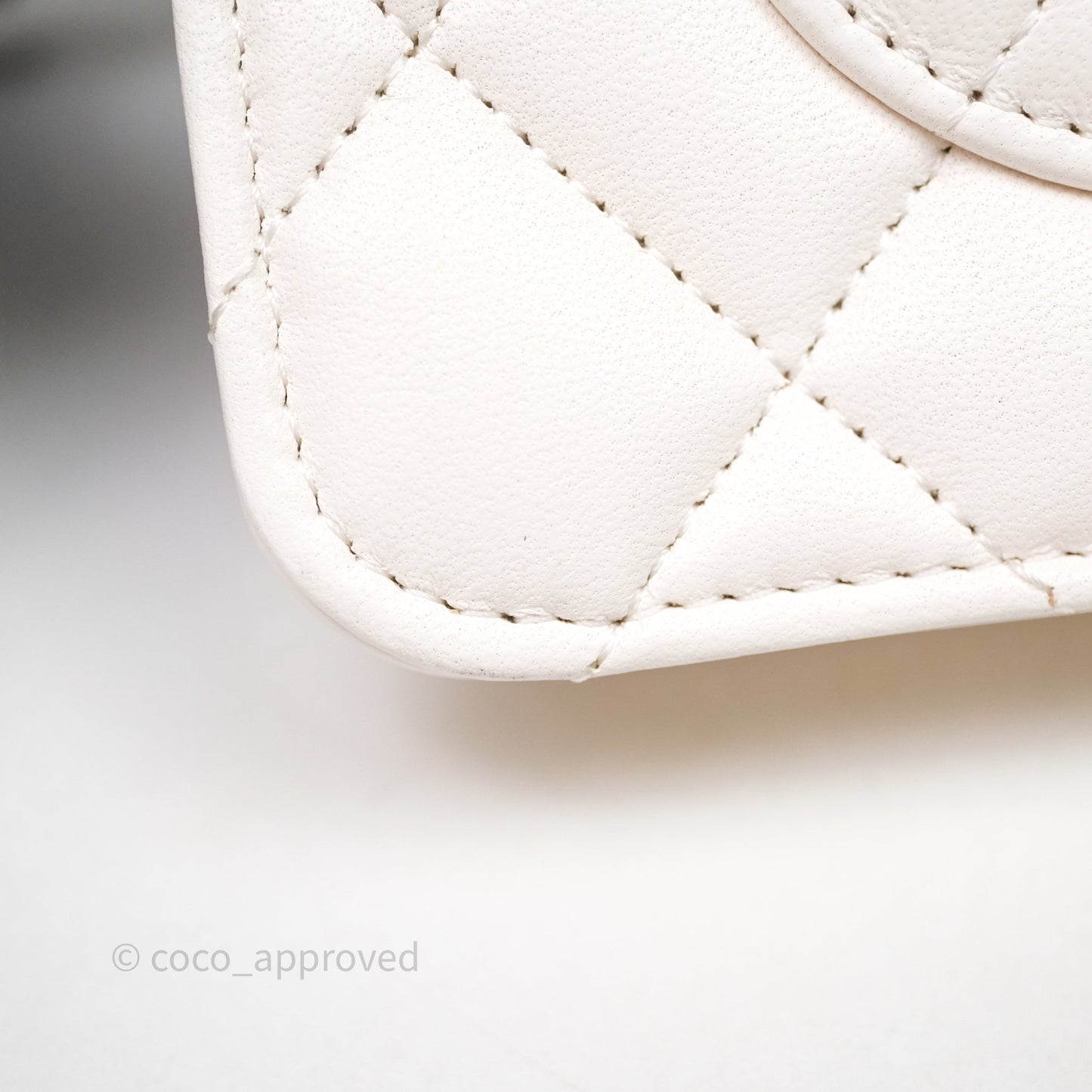 Chanel Coco Heart Chain WOC Ivory White Lambskin Aged Gold Hardware 22K