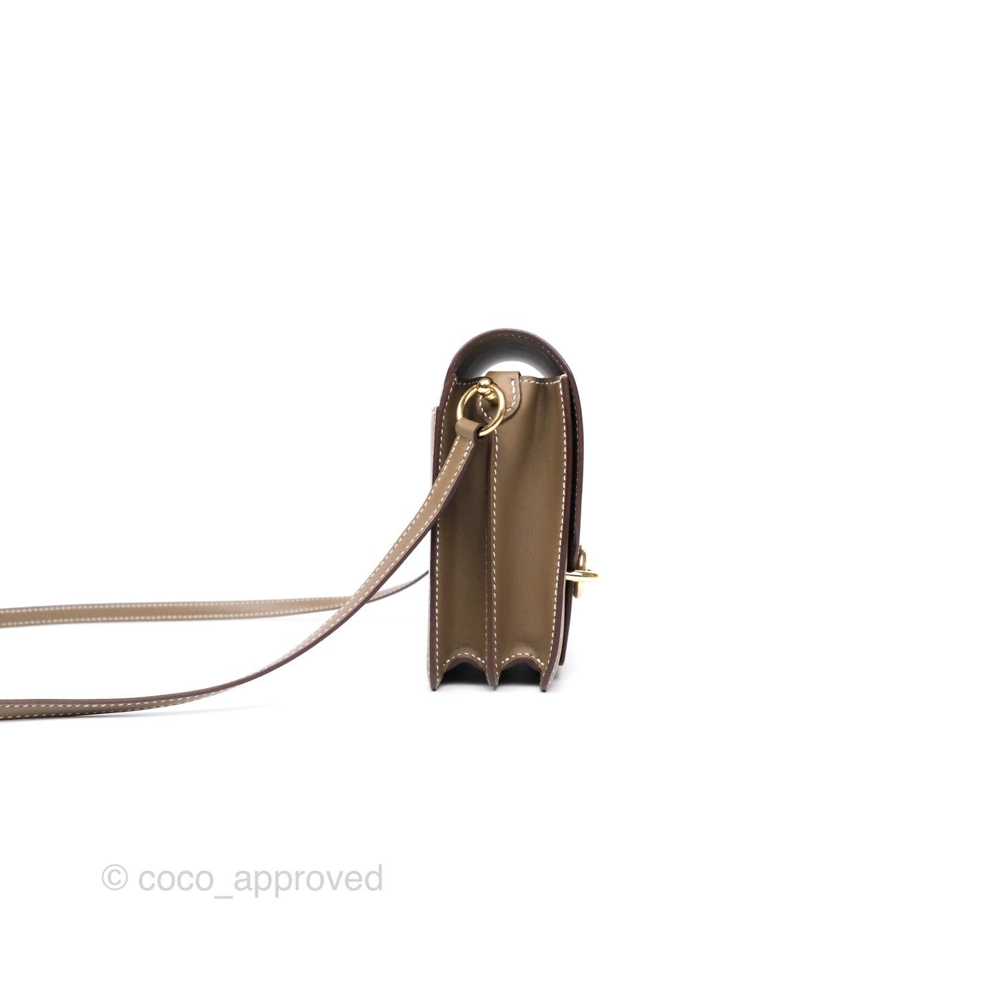 Hermès Roulis Mini 18 Etoupe 18 Swift Gold Hardware