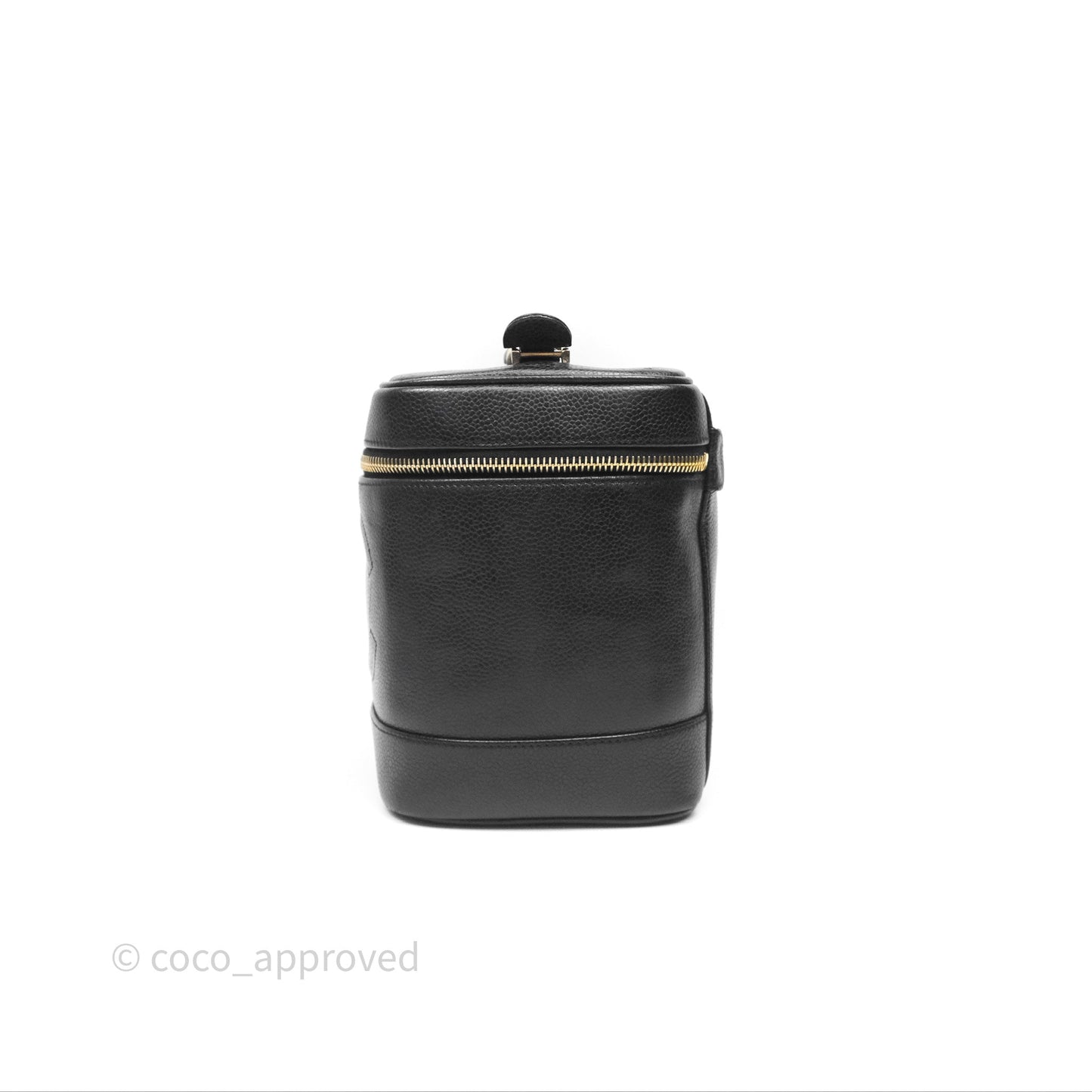 Chanel Vintage Vanity Case Black Caviar Gold Hardware