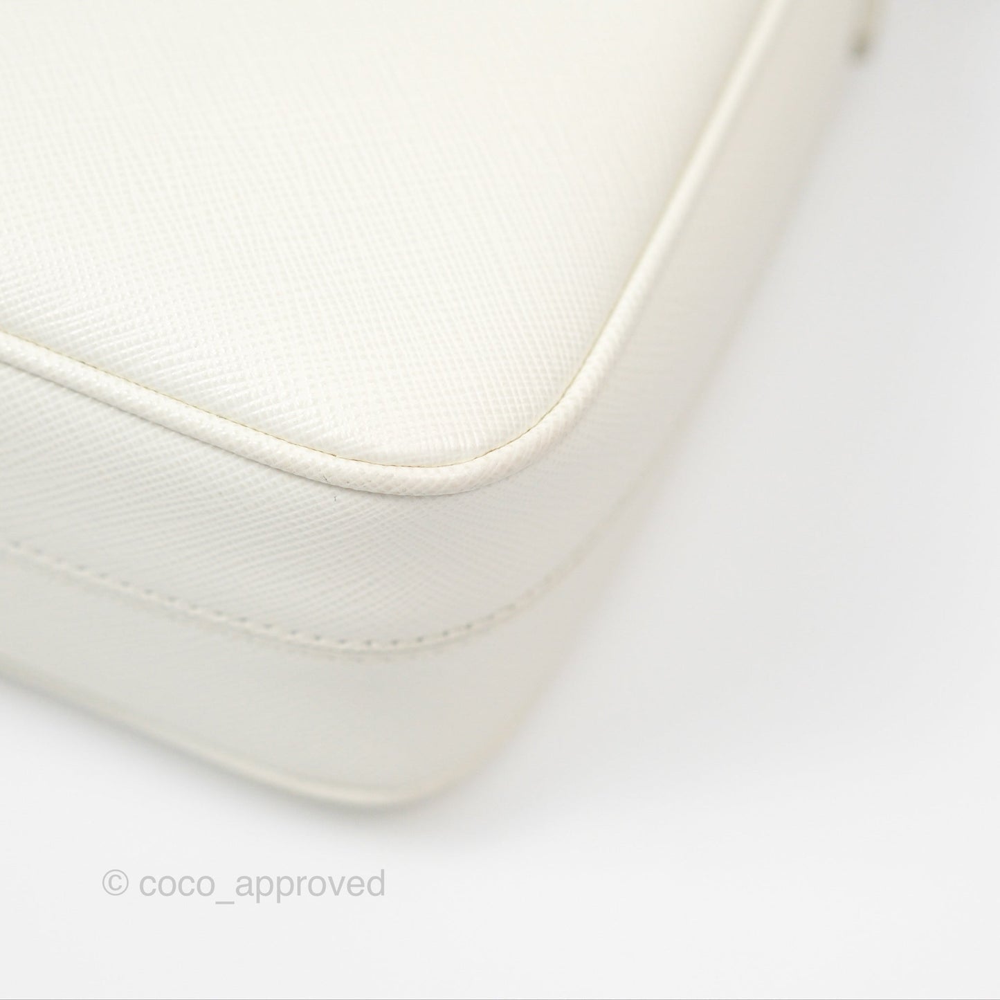 Prada Re-Edition 2005 Ivory White Saffiano Leather Bag Gold Hardware