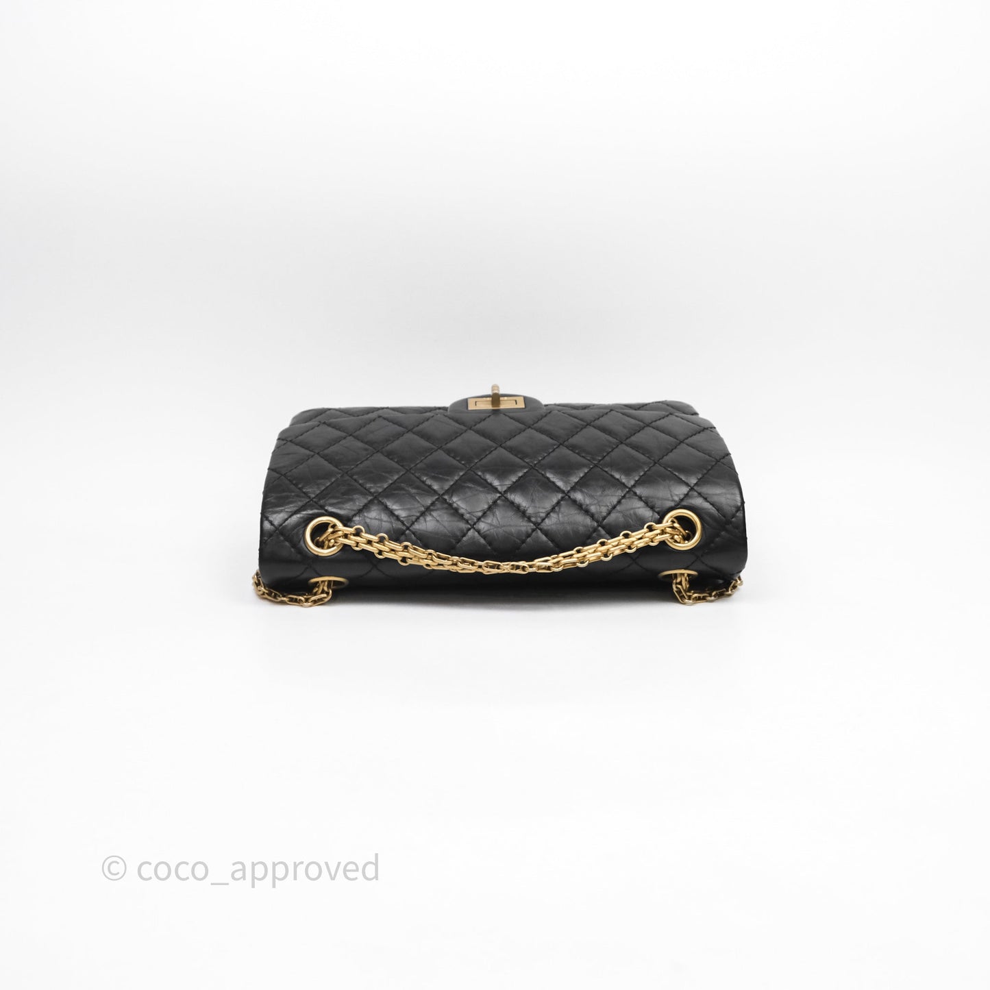 Chanel Reissue 225 Quilted Aged Calfskin Black Aged Gold Hardware