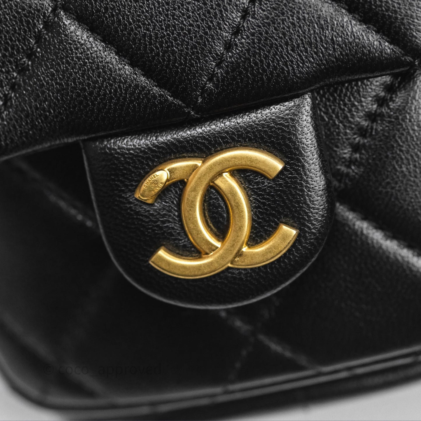 Chanel Double Pocket Black Lambskin Gold Hardware