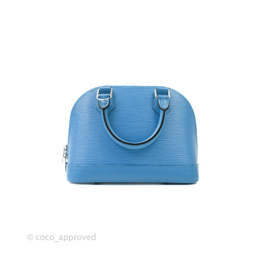 Louis Vuitton Epi Alma BB Blue with Jacquard Strap