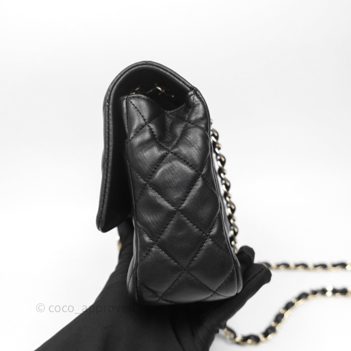 Chanel Classic M/L Medium Flap Bag Valentine Limited Edition Black Lambskin Gold Hardware