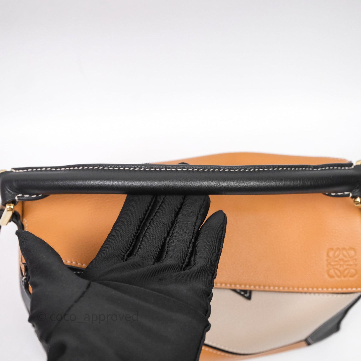 Loewe Small Puzzle Bag Amber/ Light Oat Calfskin Gold Hardware
