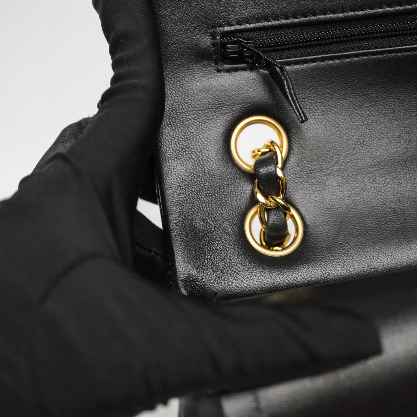 Chanel Classic M/L Medium Flap Quilted Black Lambskin Gold Hardware