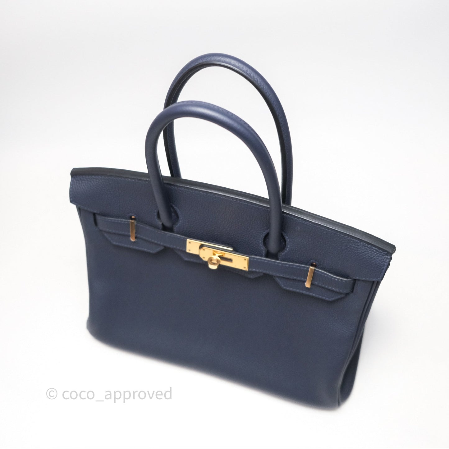 Hermès Birkin 30 Retourne Bleu Nuit 2Z Togo Gold Hardware