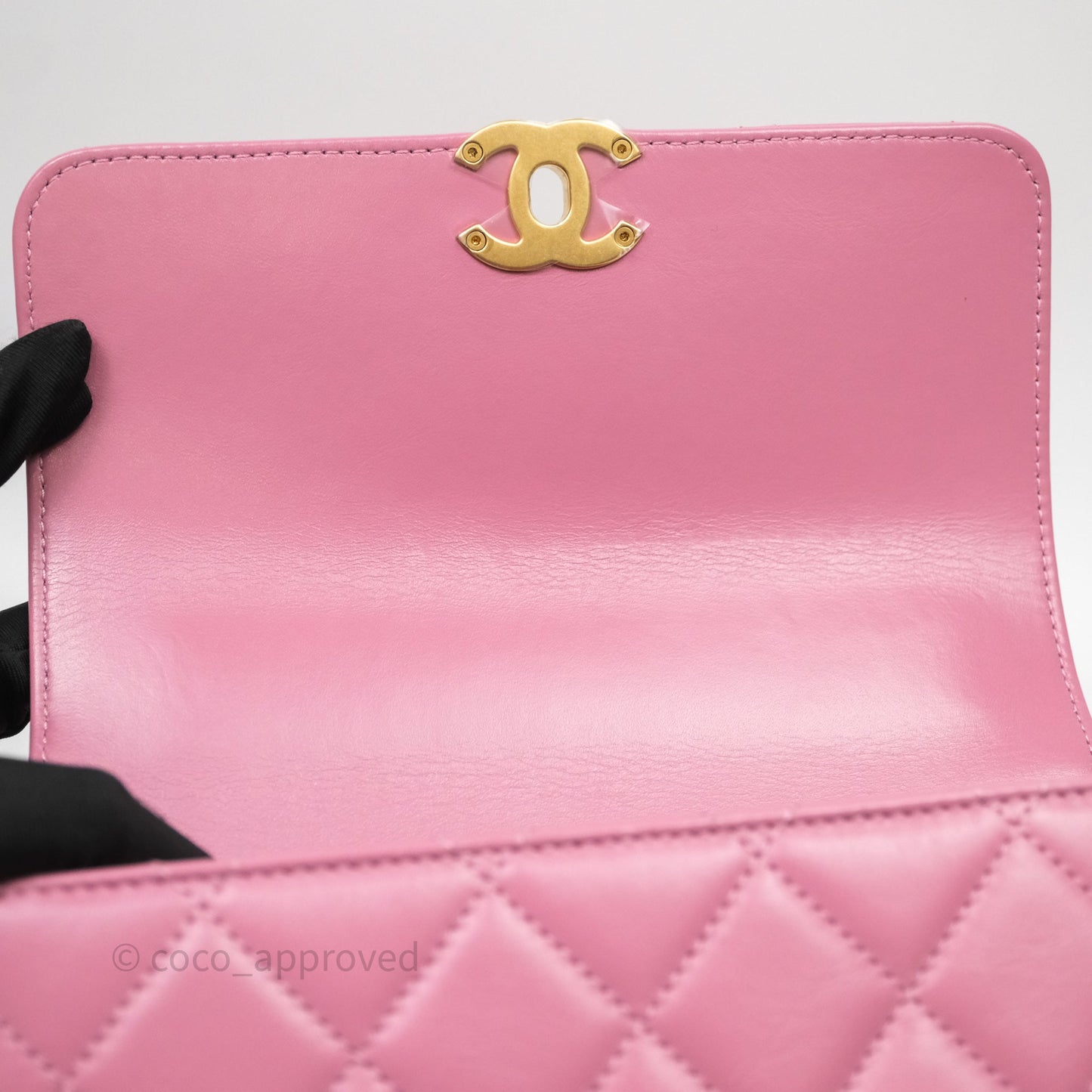 Chanel Quilted Mini Perfect Fit Adjustable Pink Calfskin Gold Hardware