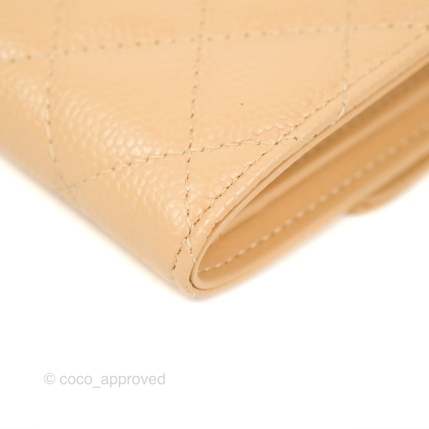 Chanel Quilted Medium Flap Wallet Beige Caviar Gold Hardware