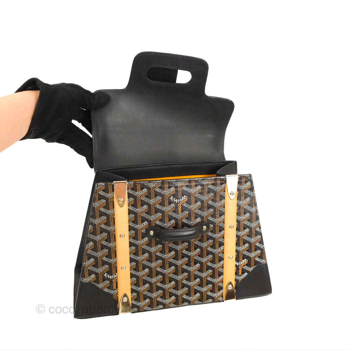 Goyard Saïgon Structuré PM Bag Black Goyardine Canvas