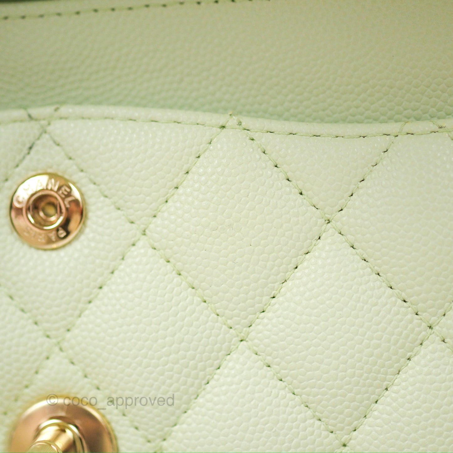 Chanel Small Quilted Classic Flap Mint Green Caviar Gold Hardware 22C