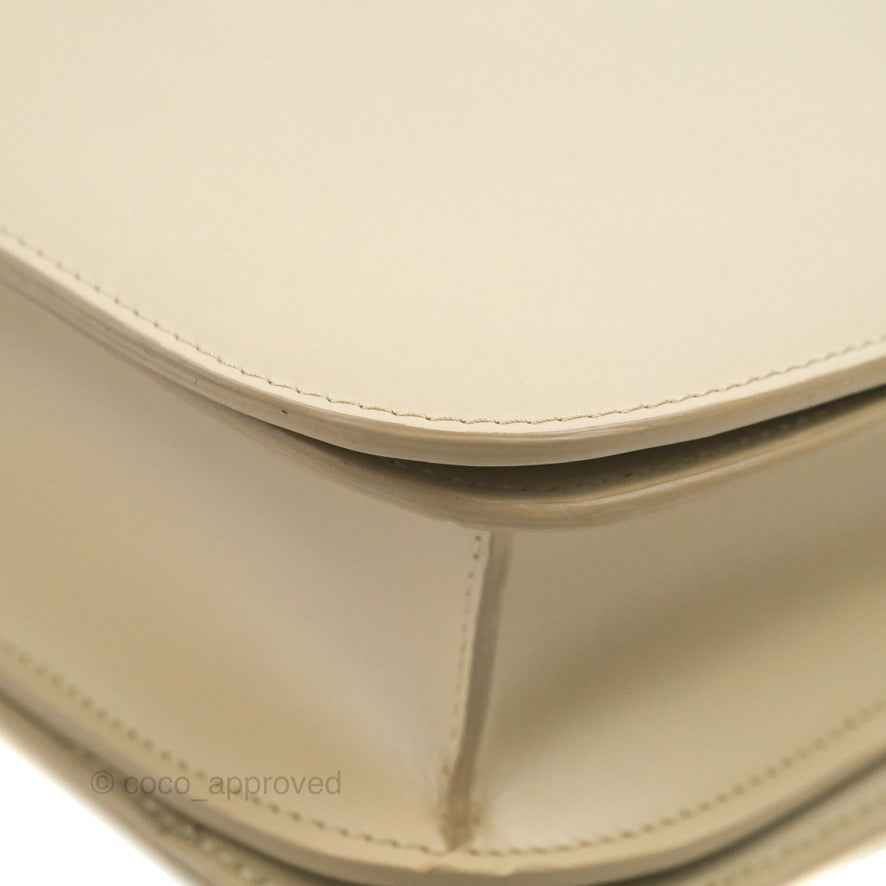 Celine Medium Classic Box Flap Ivory Calfskin
