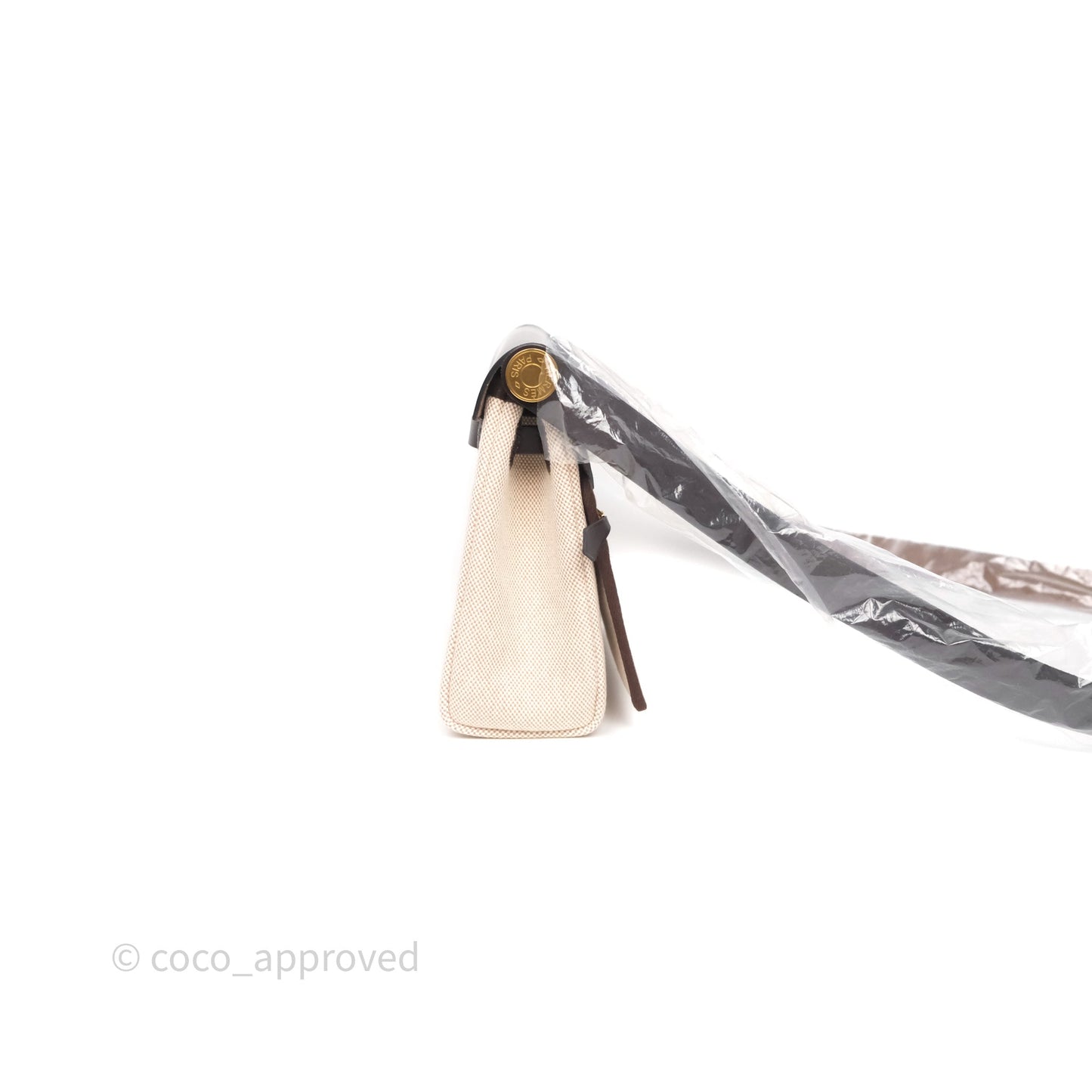 Hermès Herbag Zip 20 Mini Ecru Beige 14/ Ebene 46 Canvas Gold Hardware