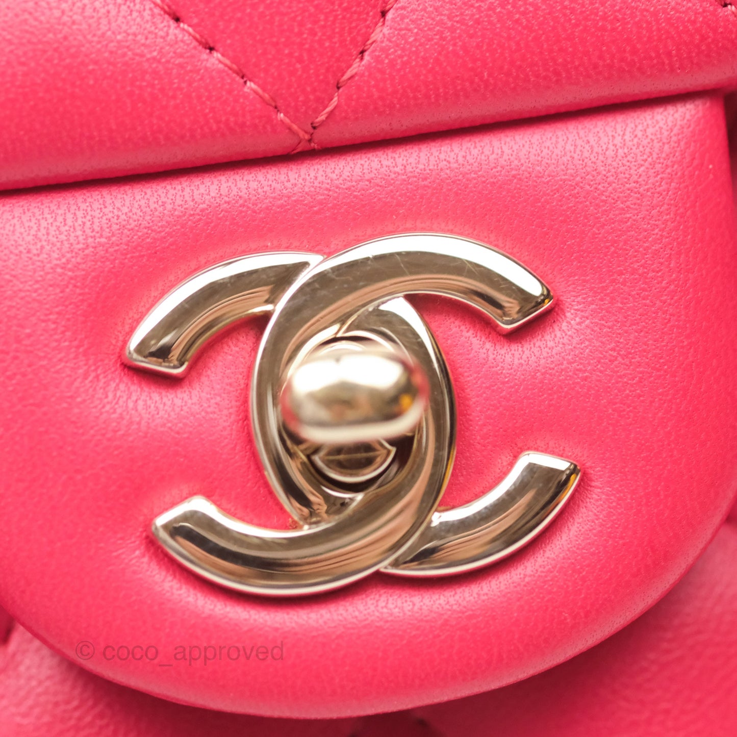 Chanel Quilted Mini Rectangular Flap Berry Red Lambskin Gold Hardware