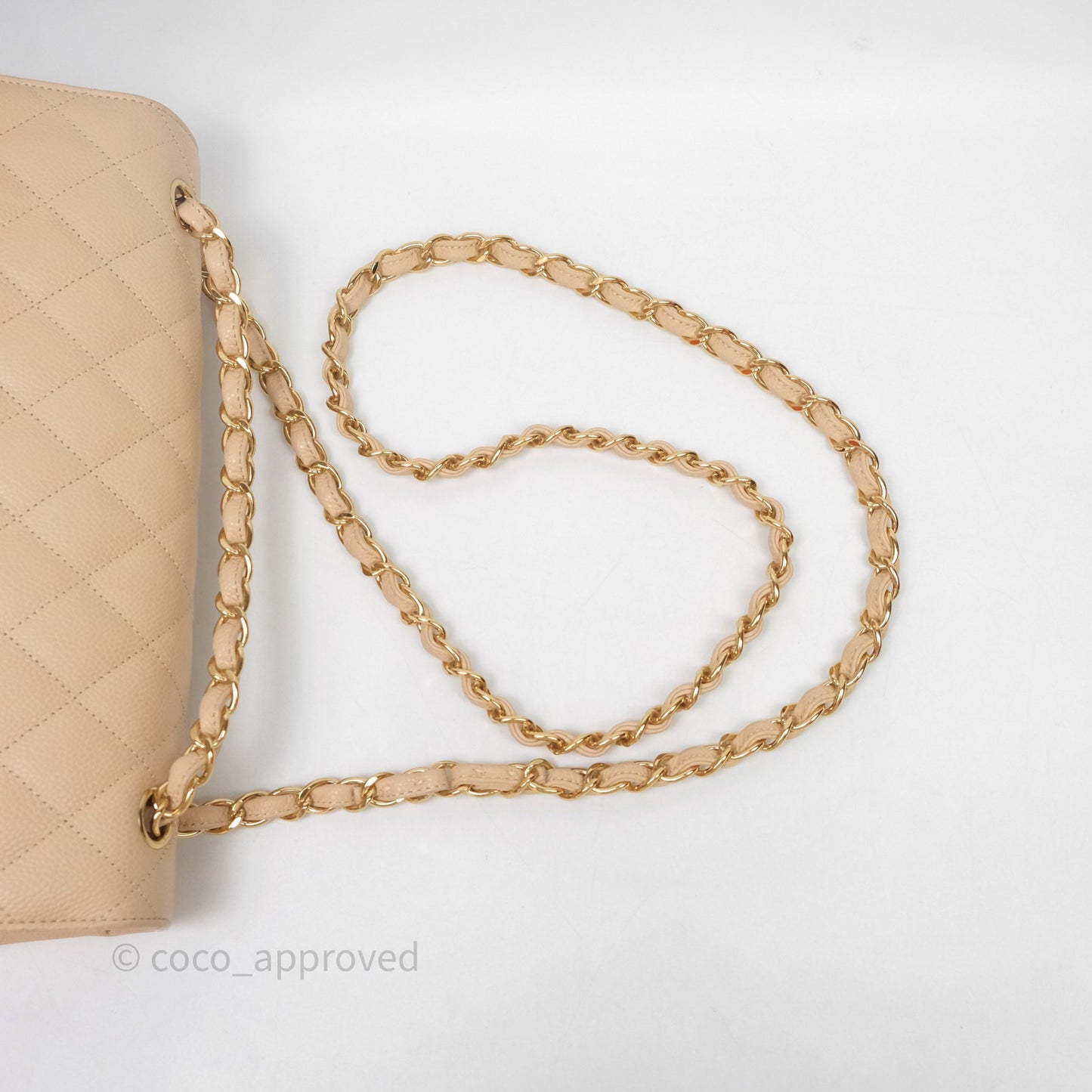 Chanel Jumbo Double Flap Beige Caviar Gold Hardware⁣⁣