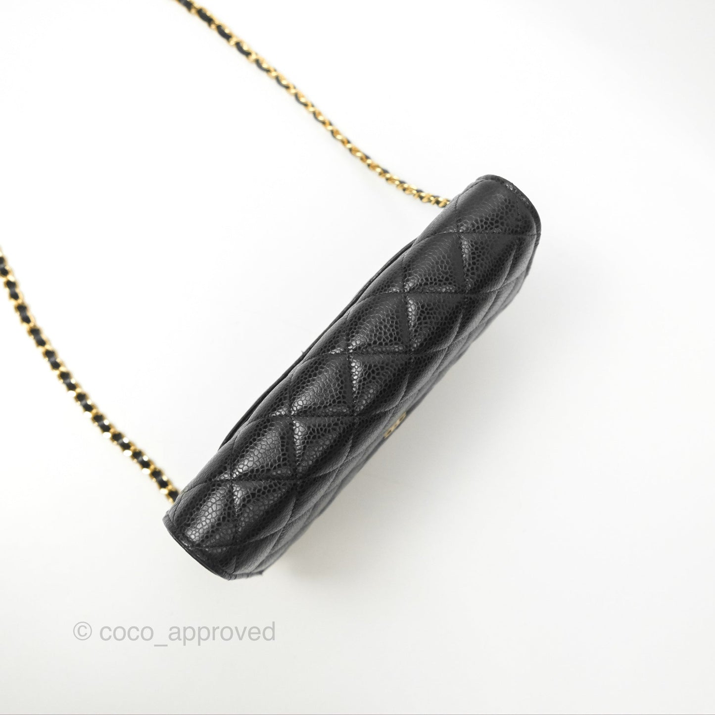 Chanel Classic Quilted Wallet On Chain WOC Black Caviar Gold Hardware