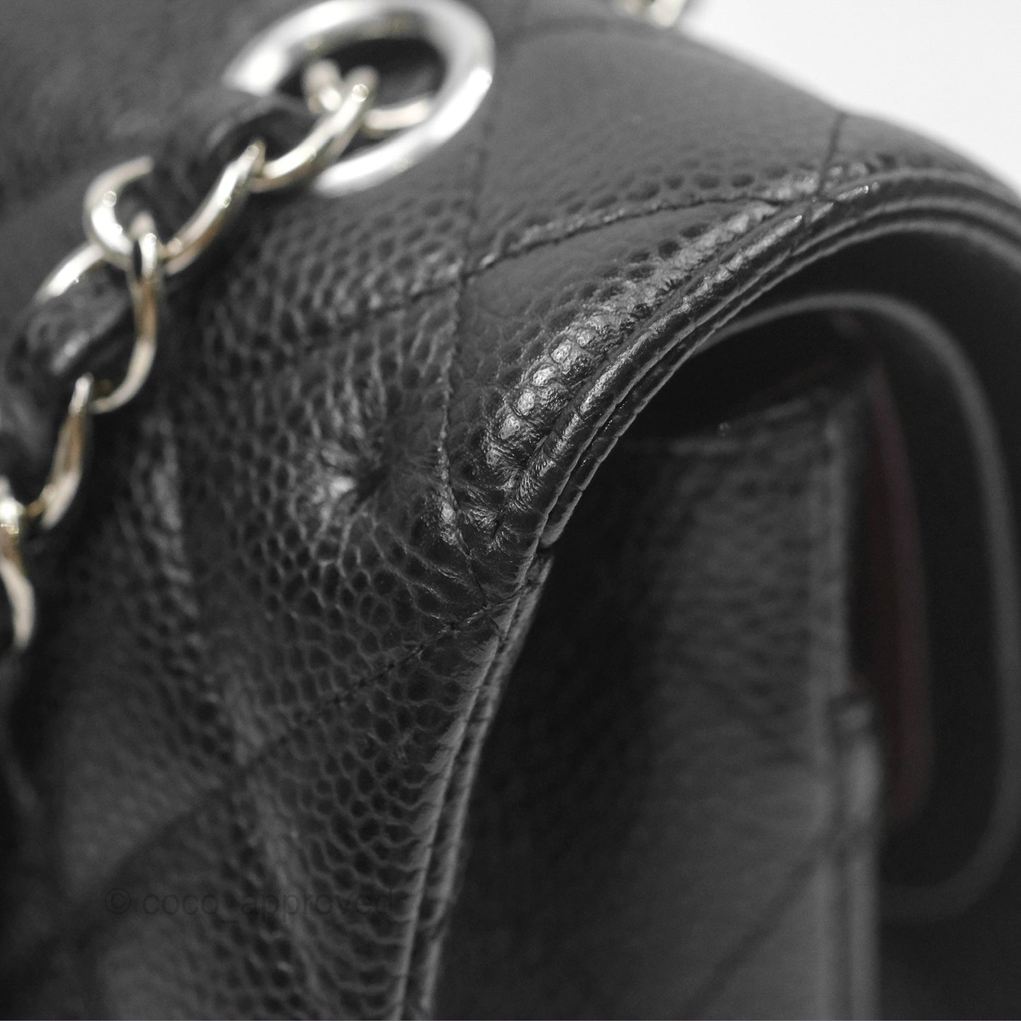 Chanel Classic M/L Medium Flap Quilted Black Caviar Silver Hardware