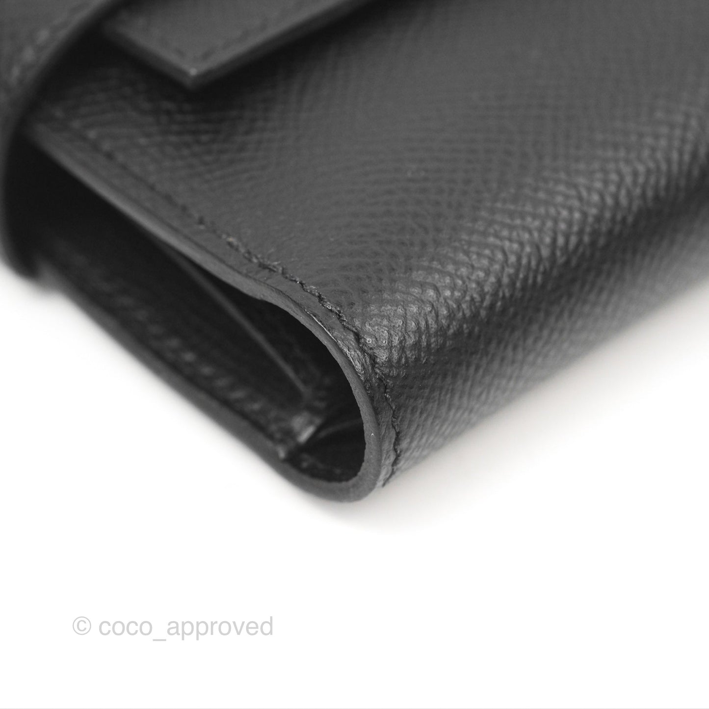 Hermès Small Kelly Wallet Black Epsom Palladium Hardware