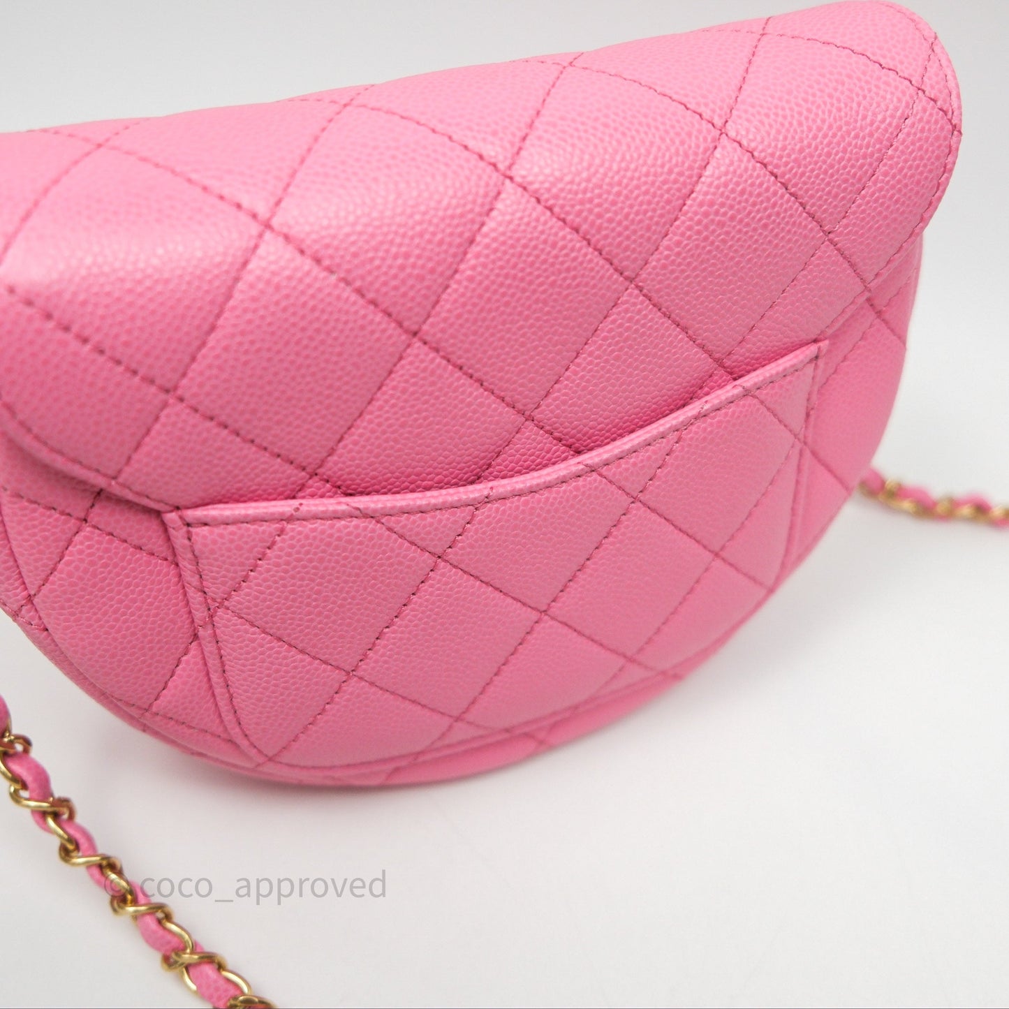 Chanel Quilted Mini Messenger Bag Pink Caviar Gold Hardware 23P