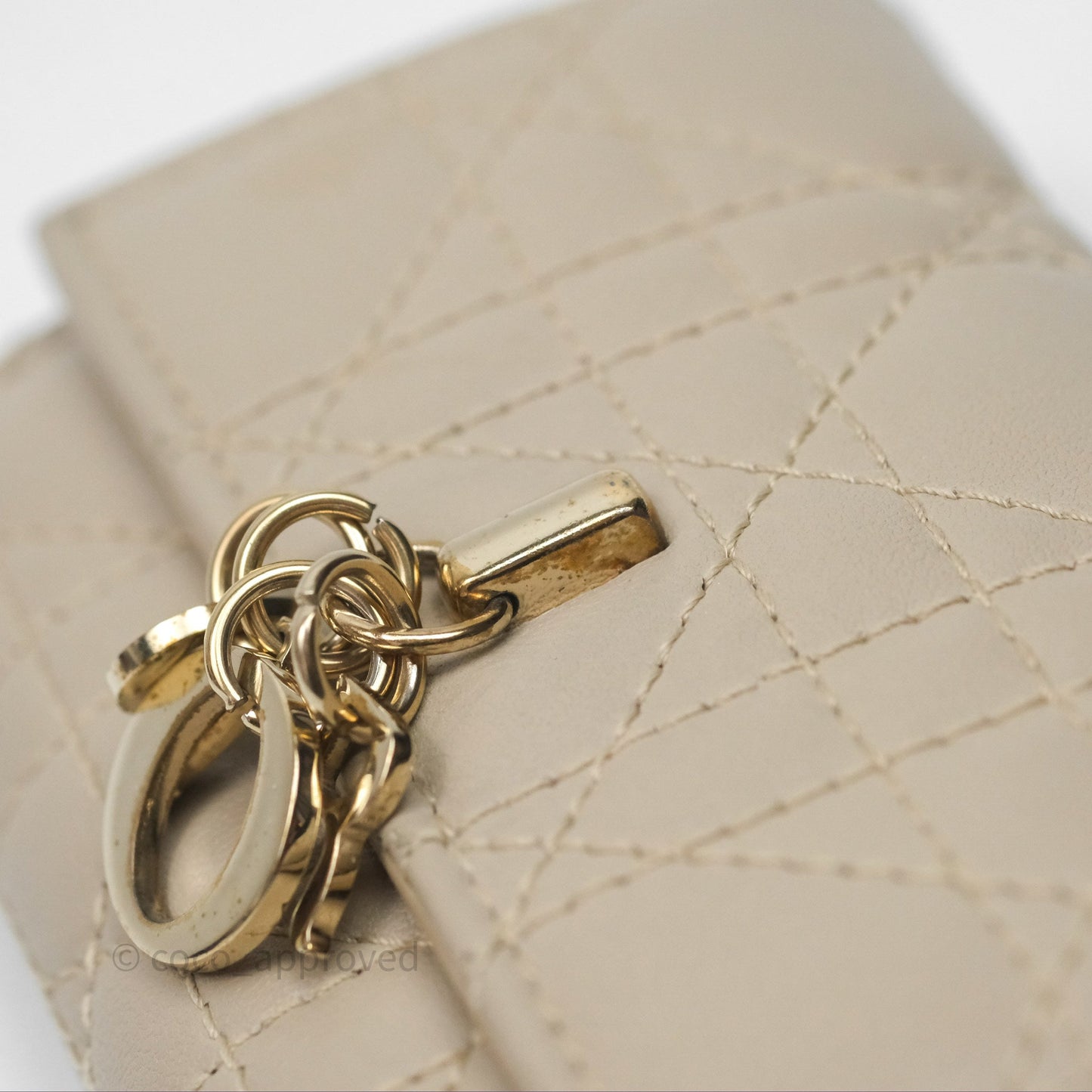 Christian Dior My Dior Glycine Wallet Powder Beige Cannage Lambskin