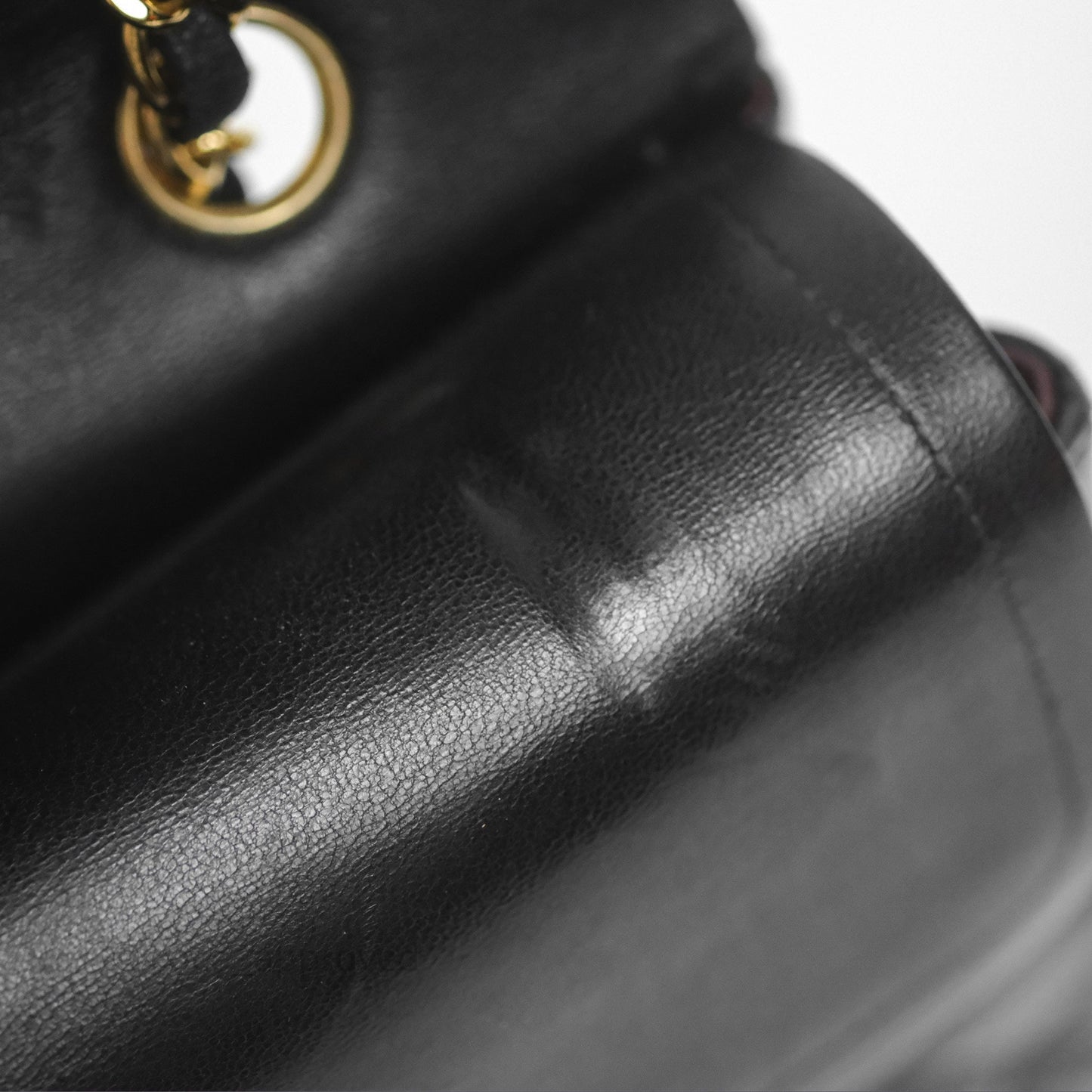 Chanel Classic M/L Medium Flap Quilted Black Lambskin Gold Hardware