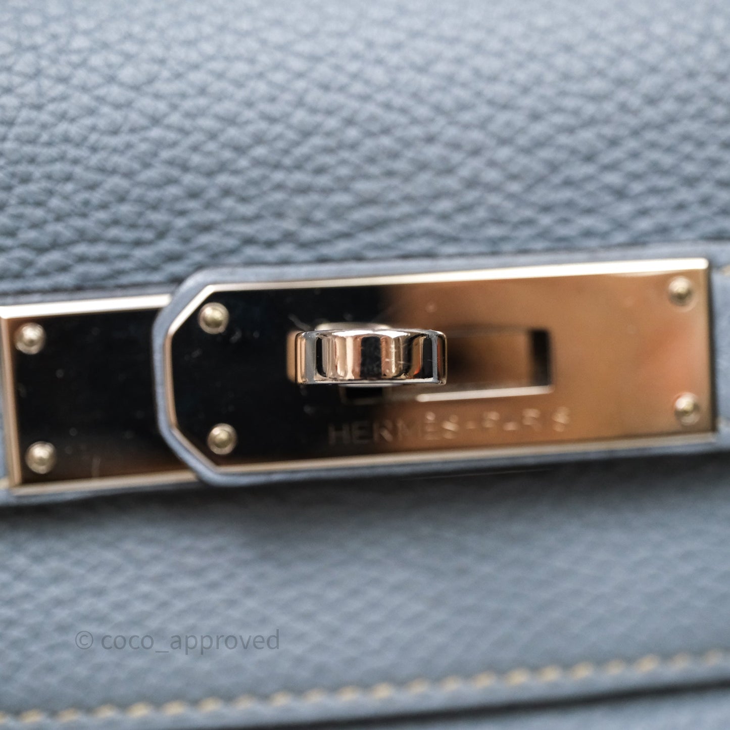 Hermès Kelly 28 Bleu Lin J7 Togo Palladium Hardware