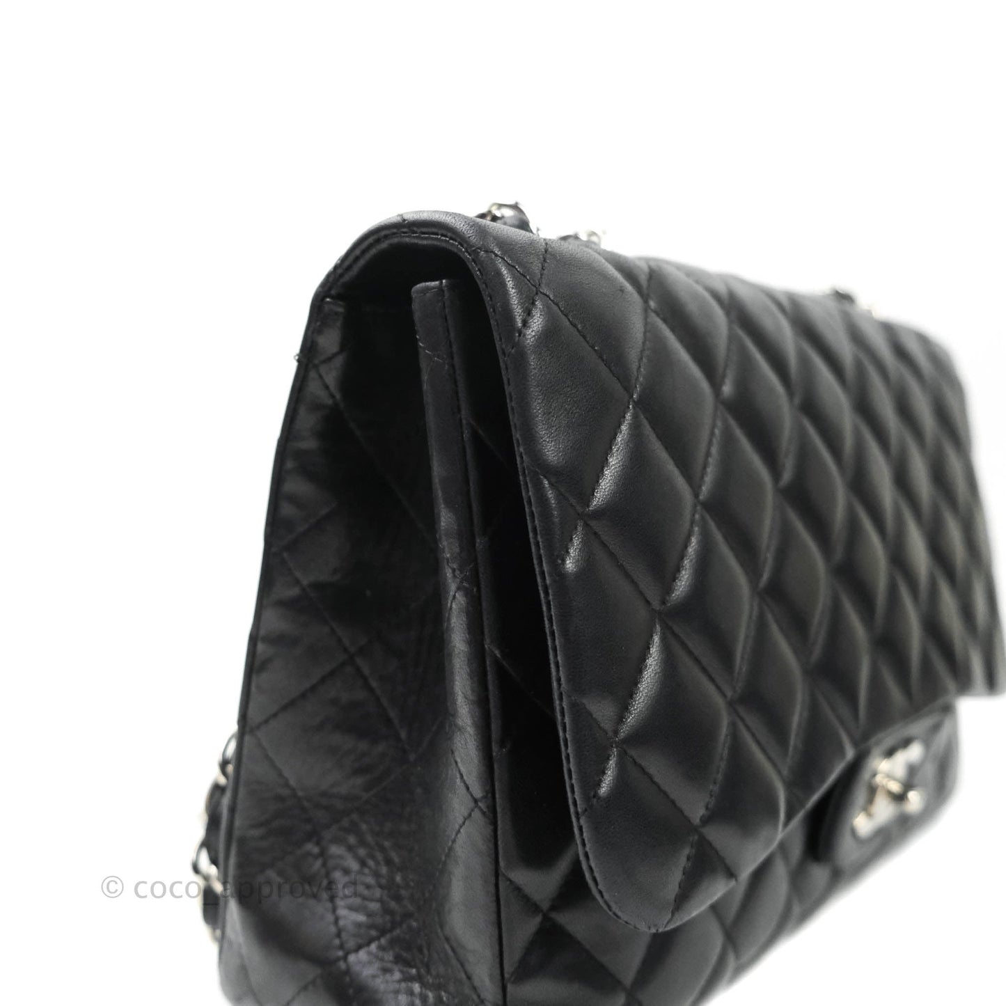 Chanel Jumbo Single Flap Black Lambskin Silver Hardware⁣⁣