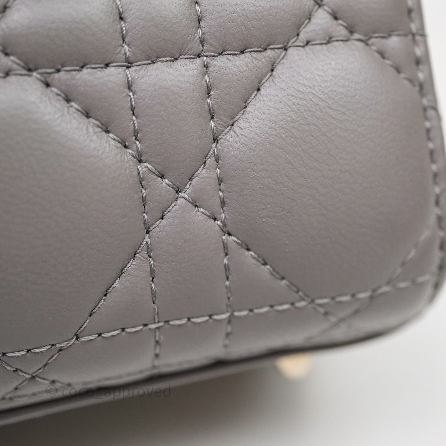 Christian Dior Small Lady Dior Grey Lambskin Gold Hardware