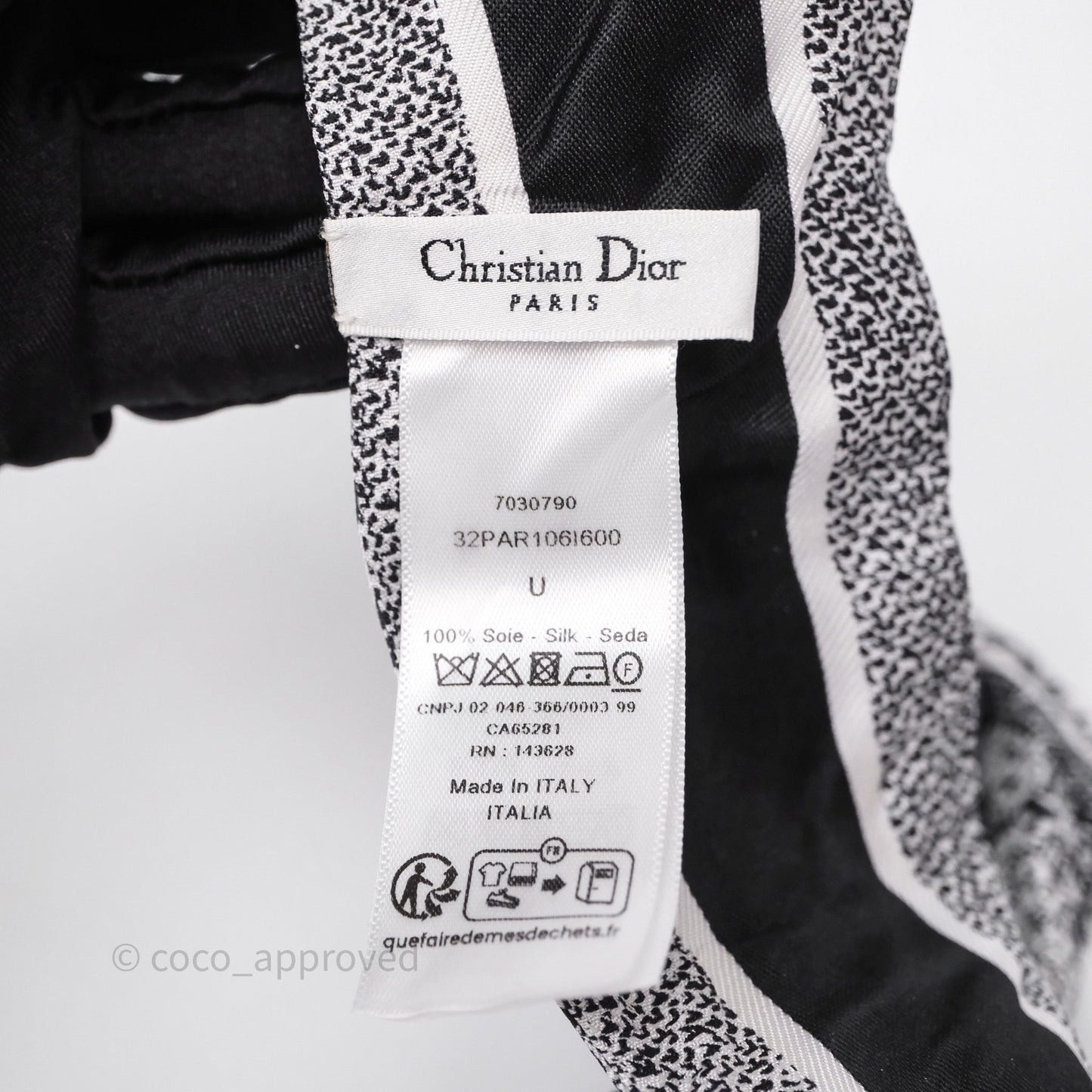 Christian Dior Mini Lady D-Lite Bag White/ Black Plan de Paris Embroidered