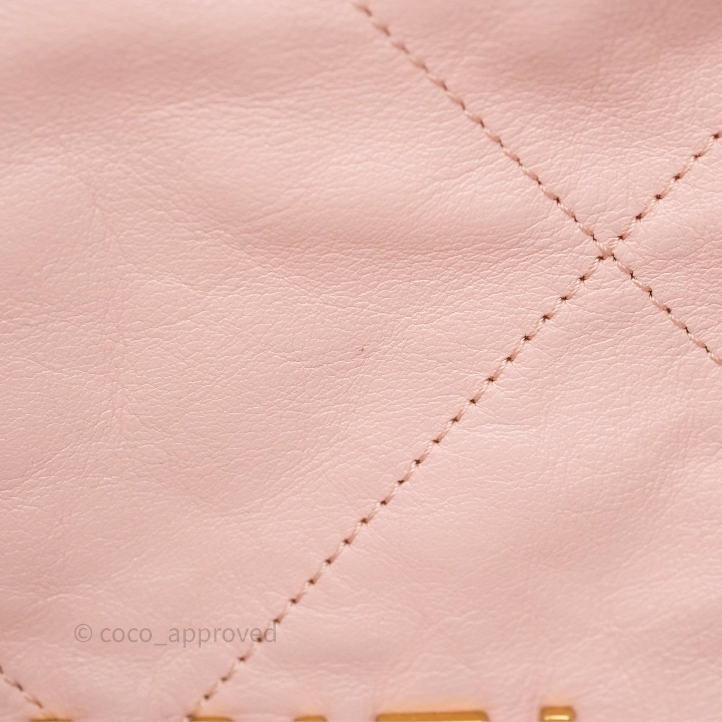 Chanel 22 Medium Pink Crumpled Calfskin Aged Gold Hardware
