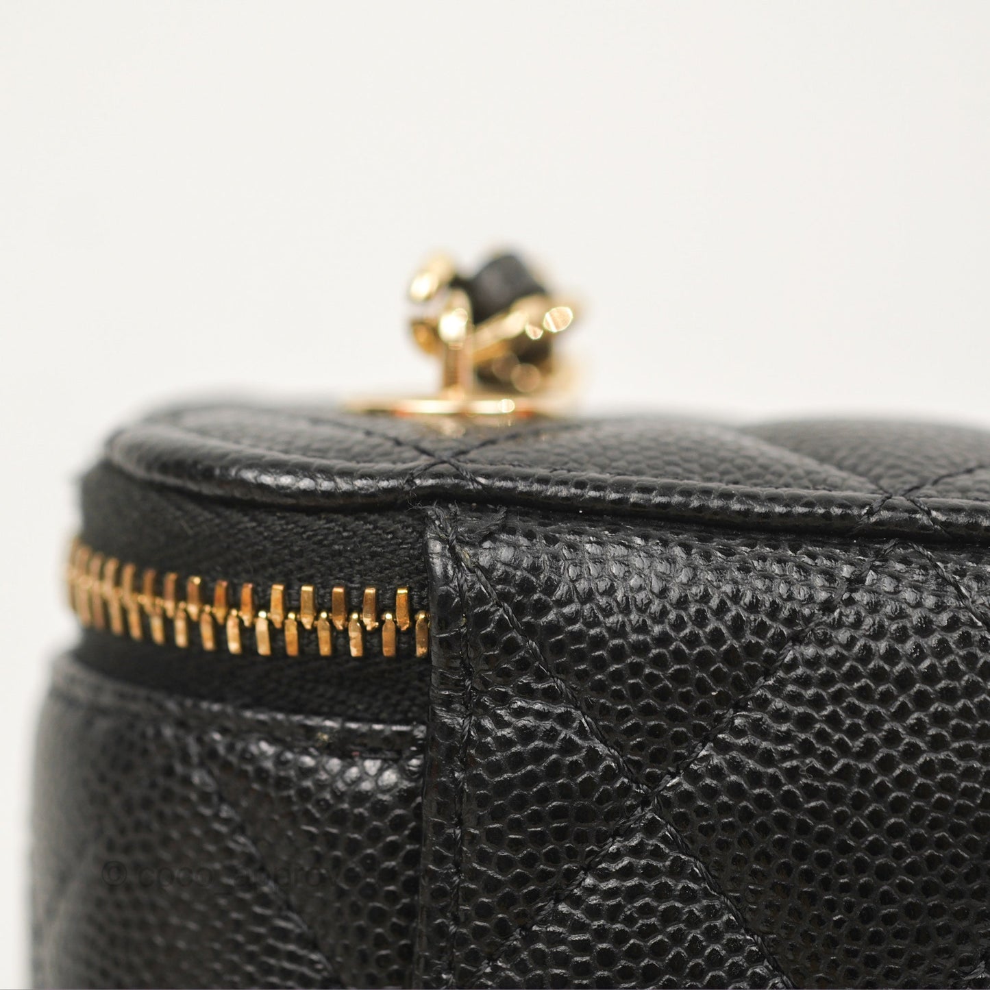 Chanel Classic Mini Vanity With Chain Black Caviar Gold Hardware