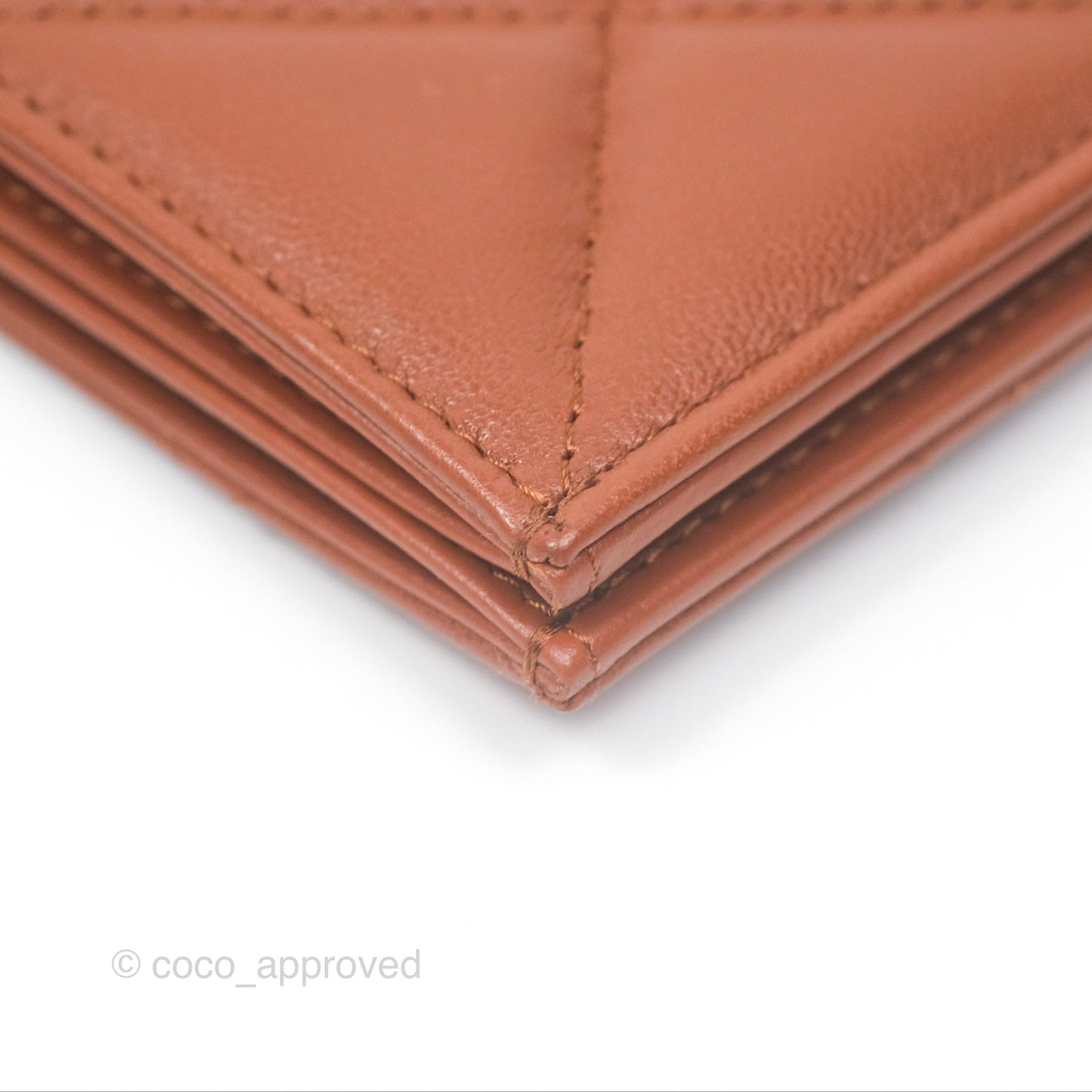 Chanel 19 Quilted Passport Holder Tan Lambskin Gold Hardware