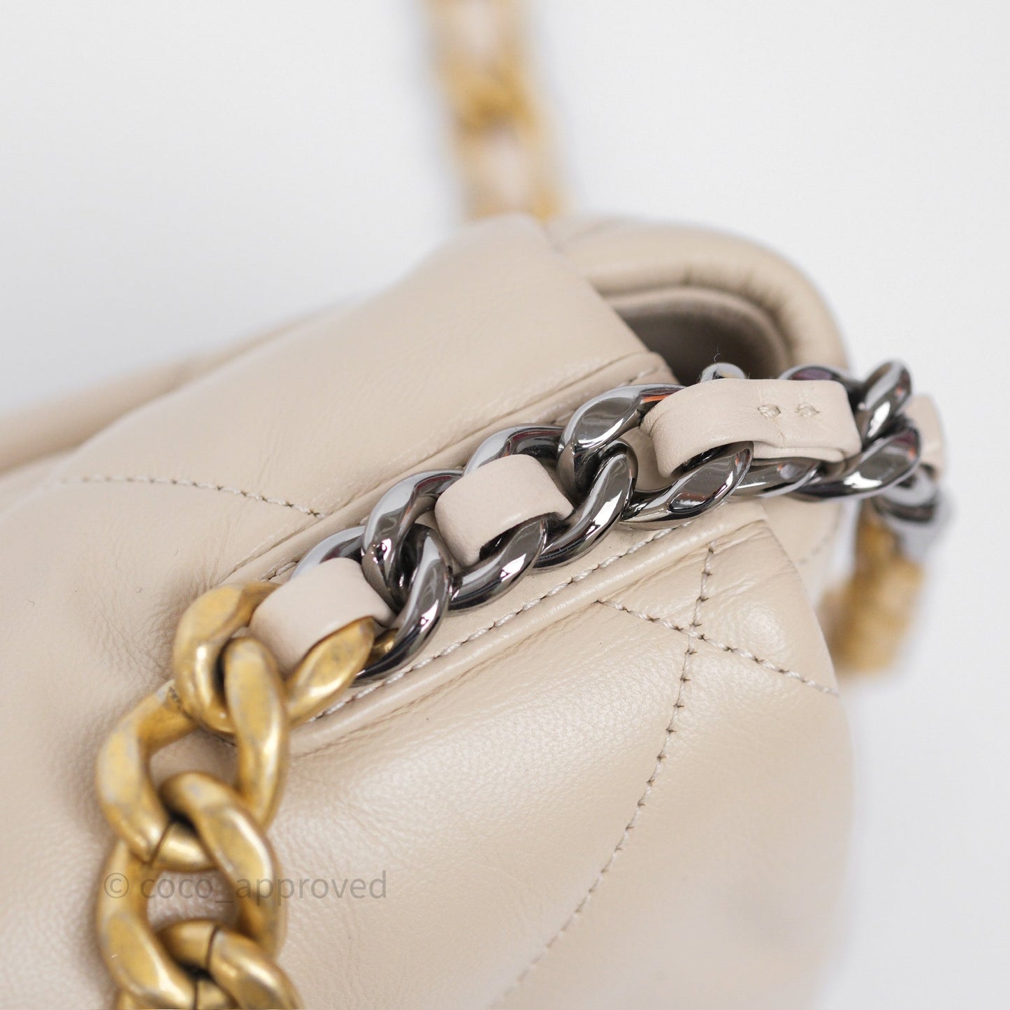 Chanel 19 Small Light Beige Mixed Hardware