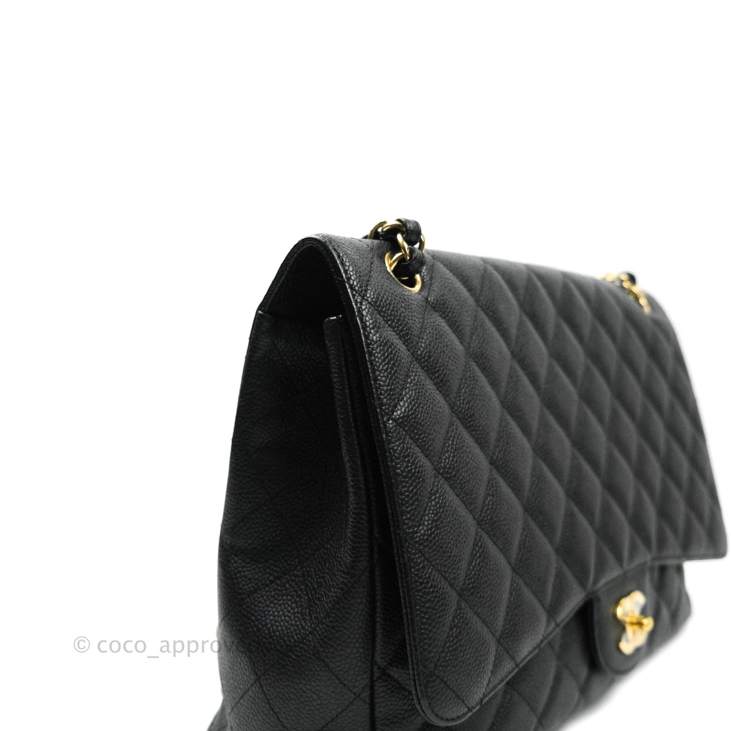 Chanel Classic Single Flap Maxi Black Caviar Gold Hardware