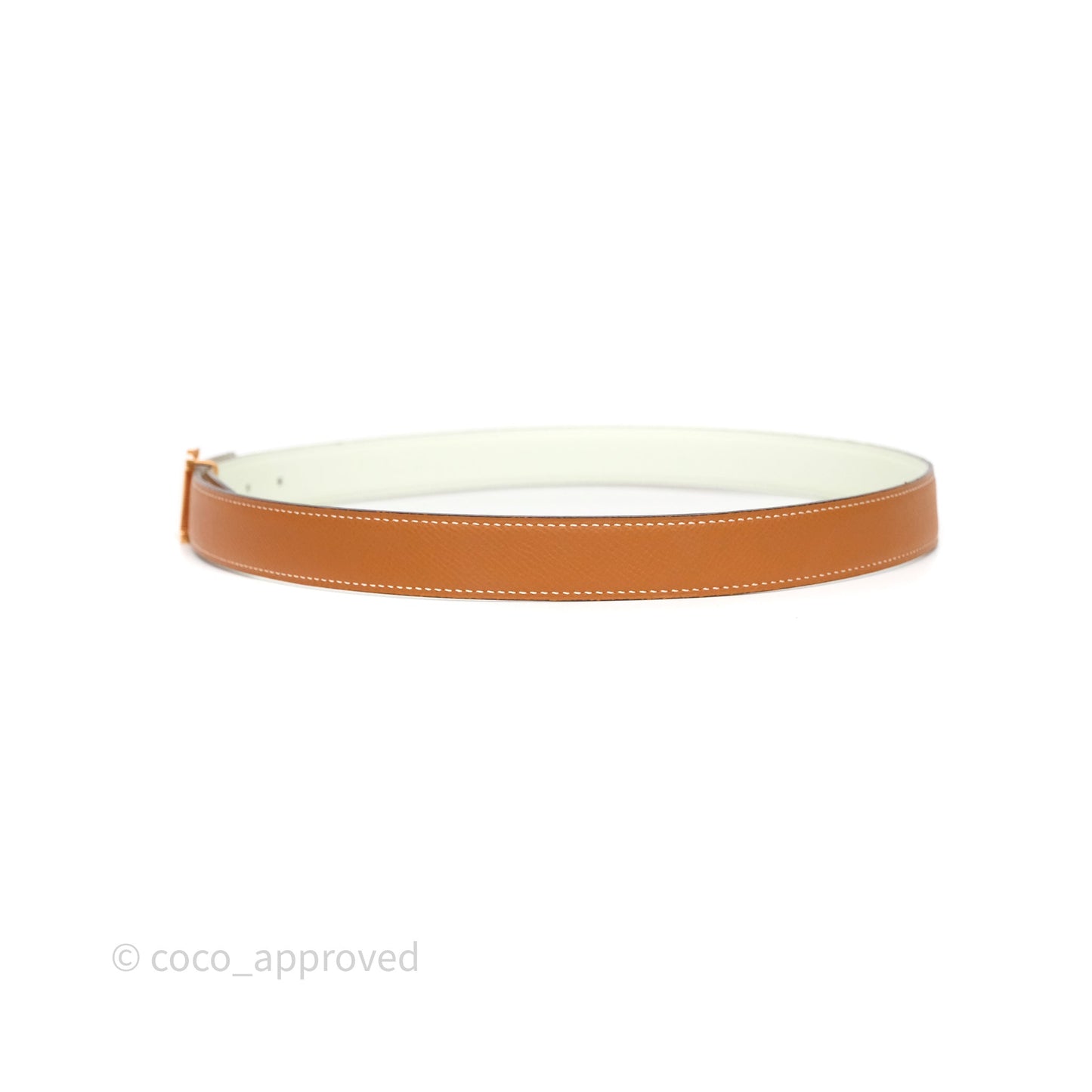 Hermès H Belt Buckle & Reversible Strap Gold/ Vert Fizz Gold Hardware