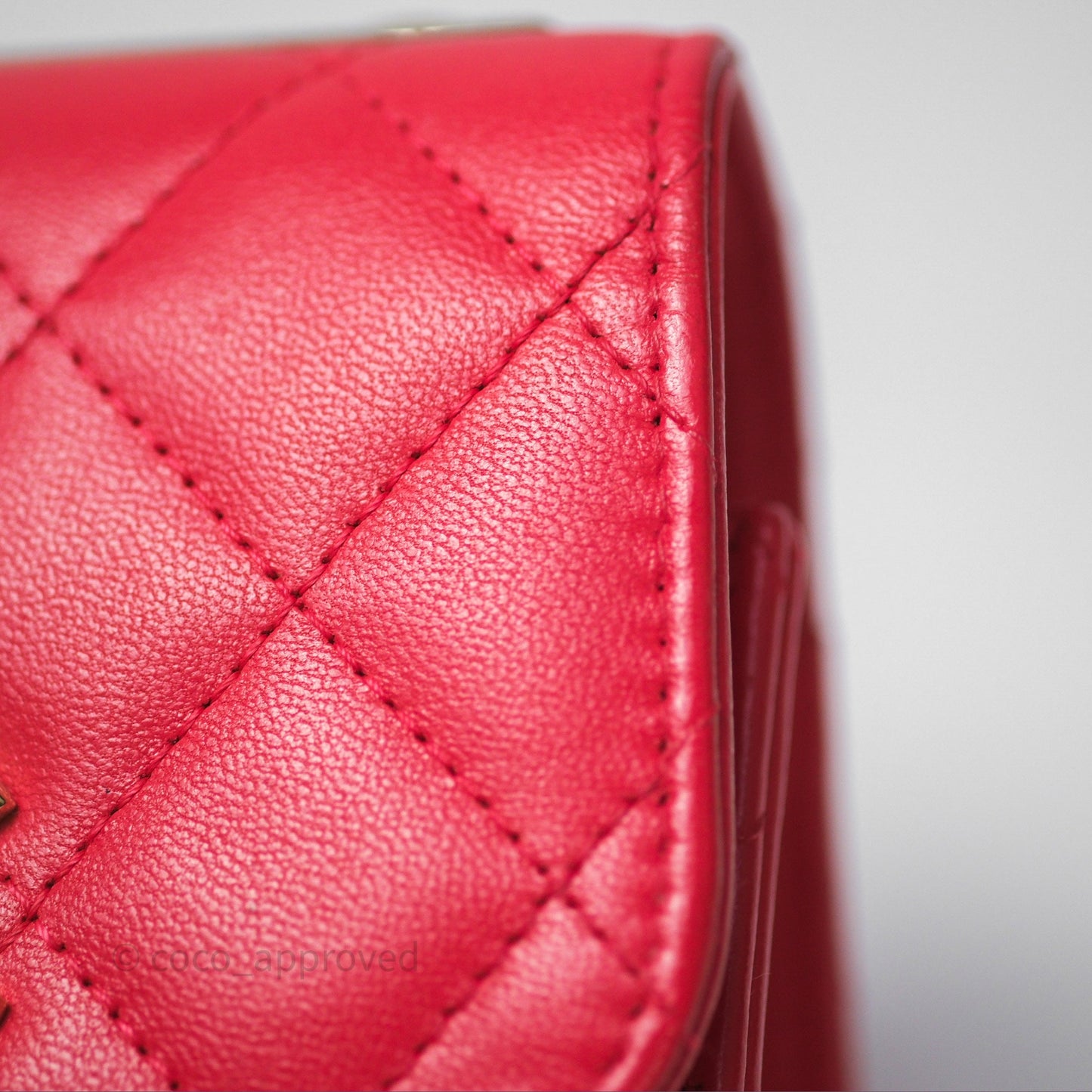 Chanel Mini Quilted Trendy CC Clutch With Chain Red Lambskin Gold Hardware