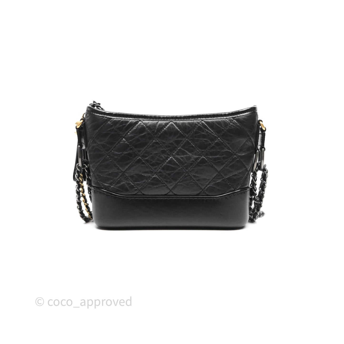 Chanel Small Gabrielle Hobo Quilted Black Aged Calfskin