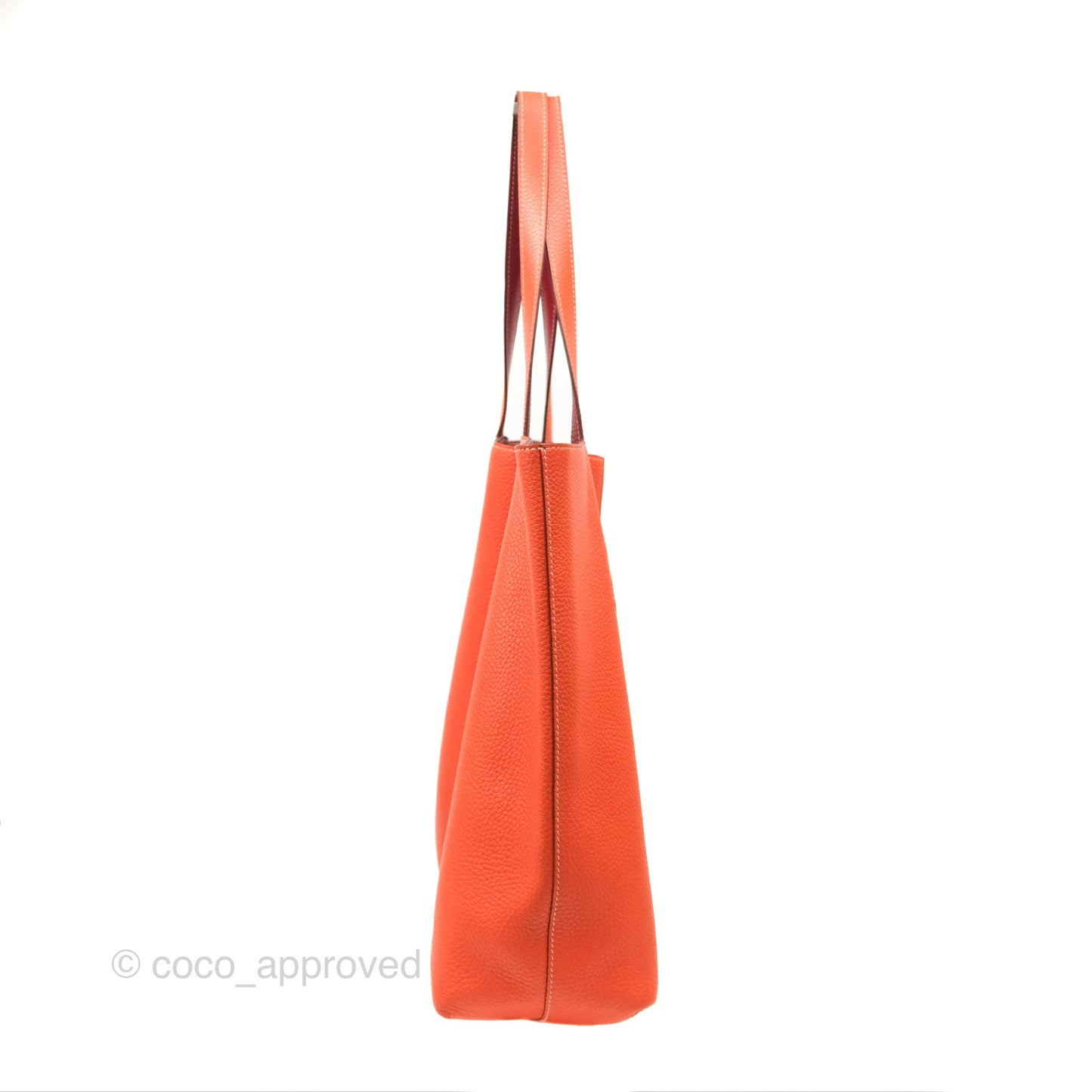 Hermès Double Sens Tote 36 Rouge Casaque Orange Crevette Clemence