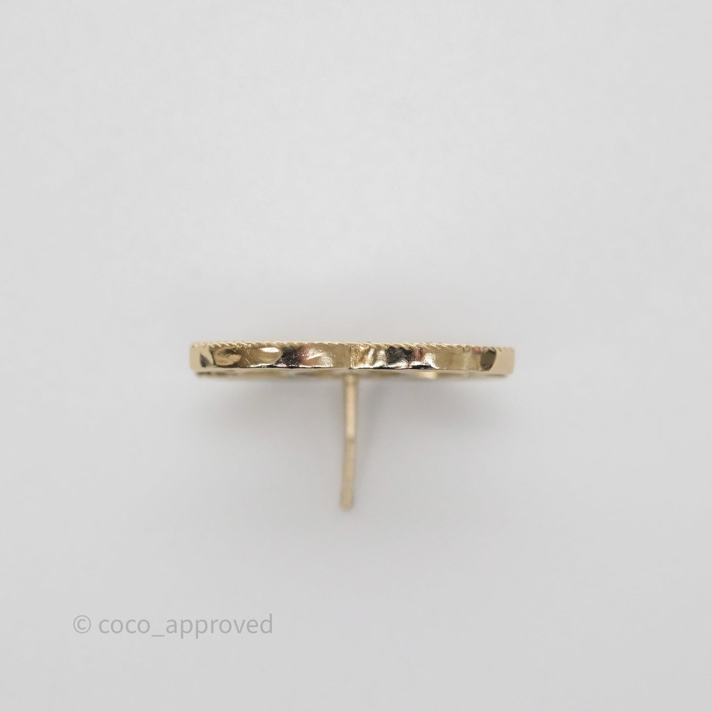 Chanel CC Crystals Pearl Earrings Gold Tone 19S
