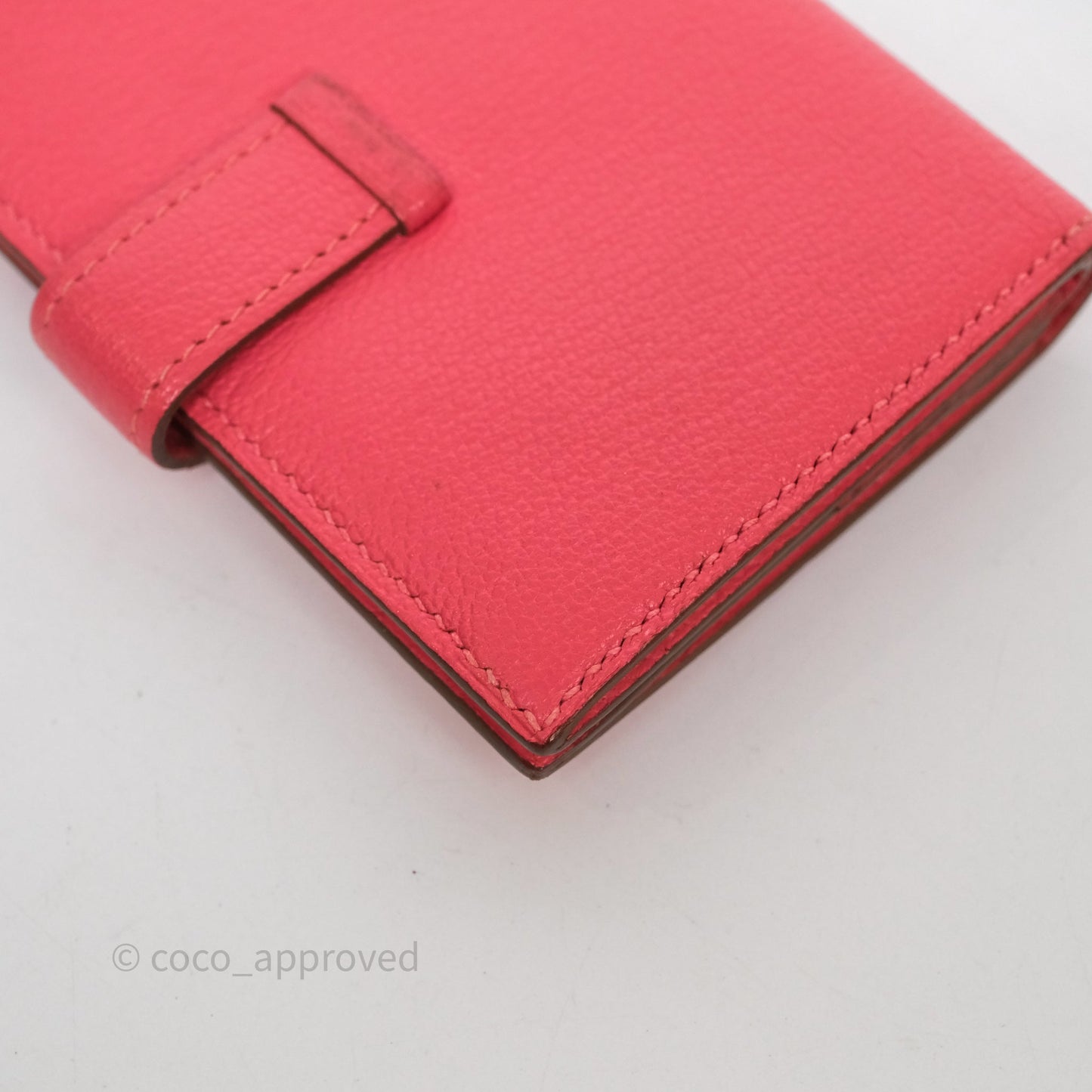 Hermès Bearn Mini Wallet Rose Lipstick U5 Chevre Mysore Gold Hardware